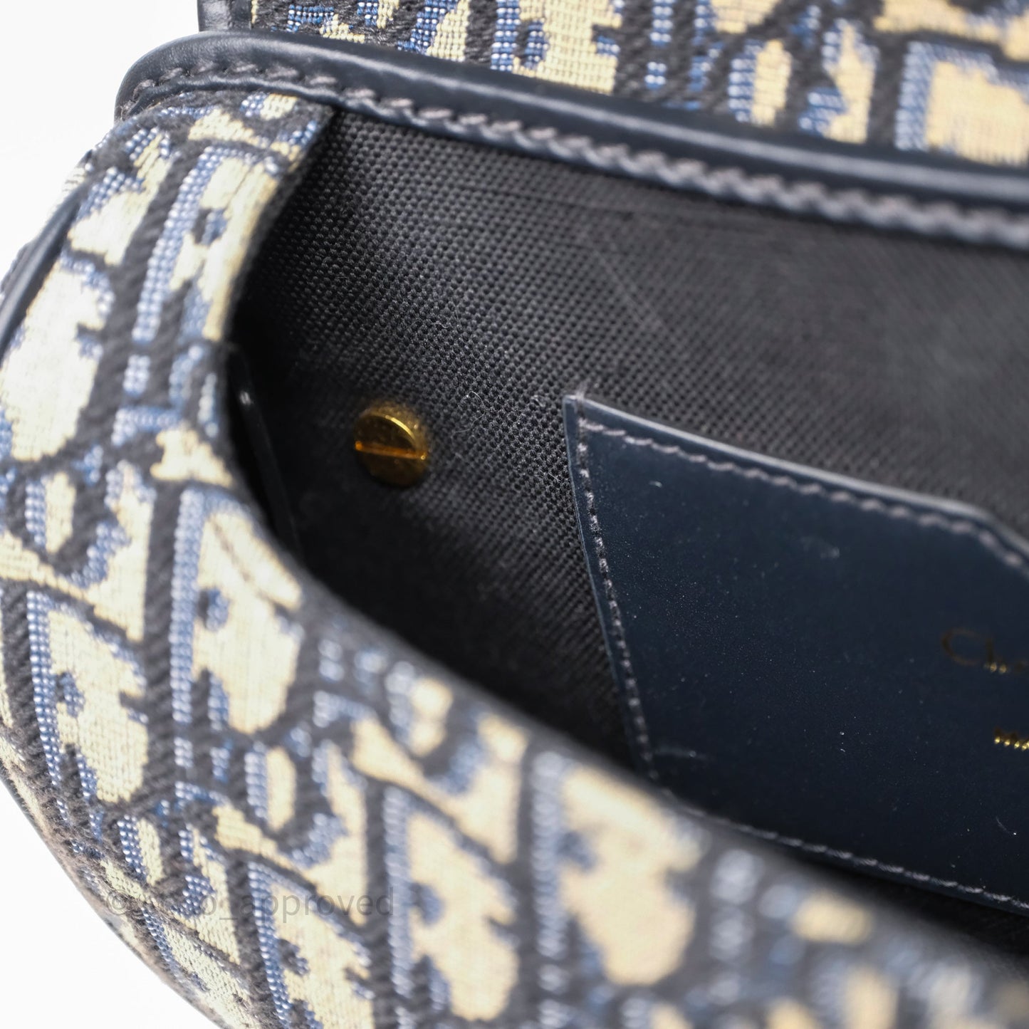 Christian Dior Bobby East-West Bag Blue Oblique Jacquard Canvas
