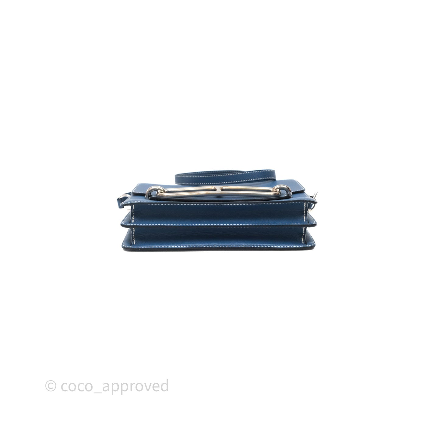Hermès Roulis 23 Blue Evercolor Palladium Hardware