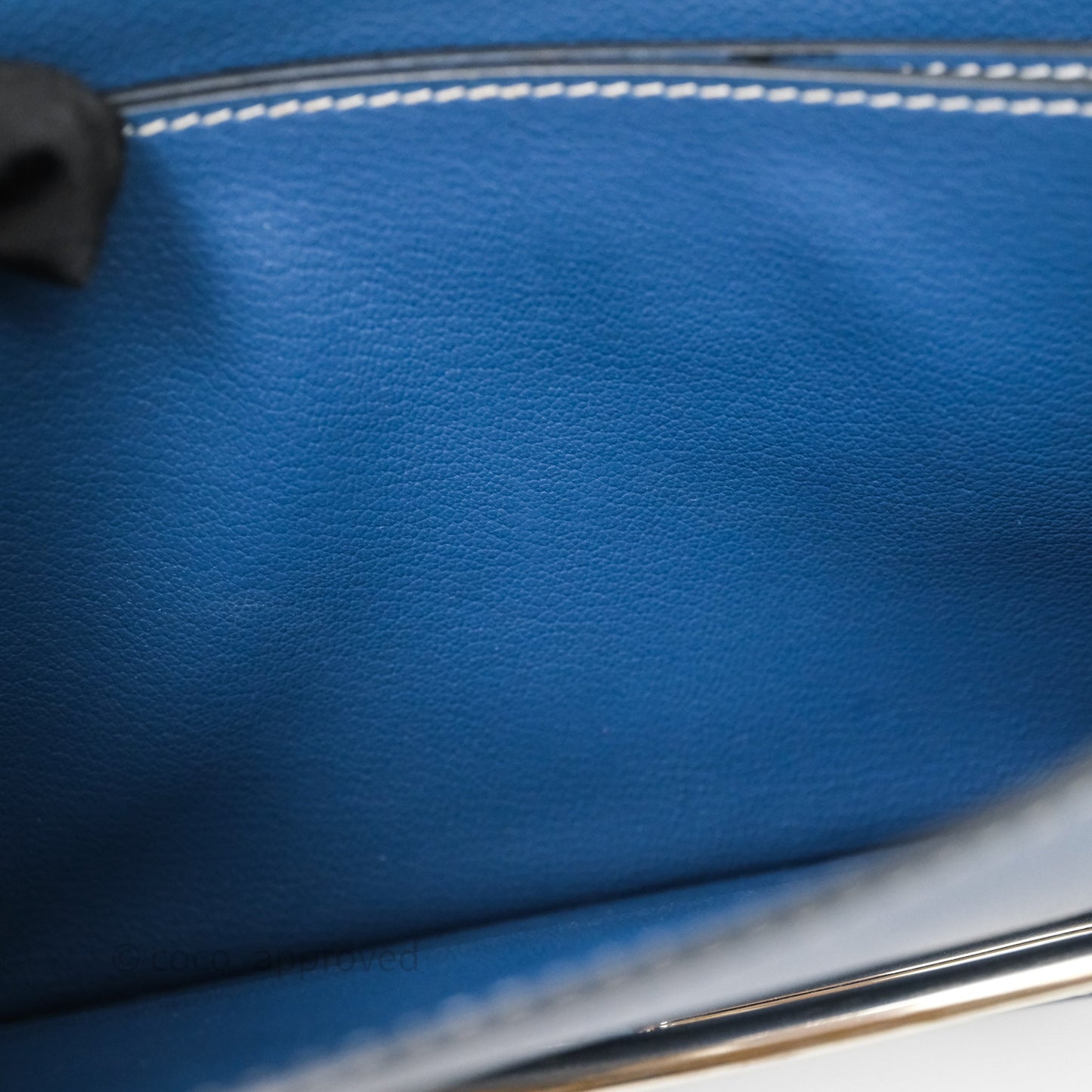 Hermès Roulis 23 Blue Evercolor Palladium Hardware