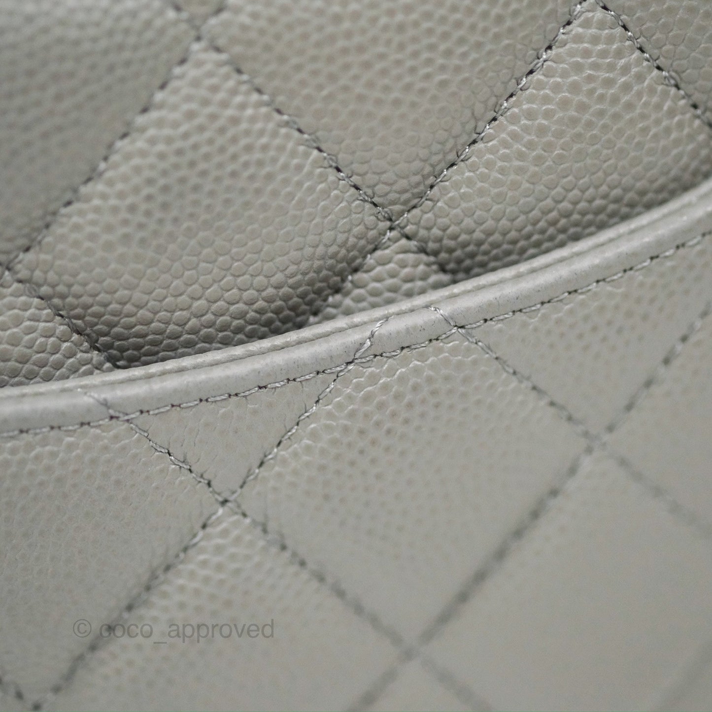 Chanel Classic Wallet on Chain WOC Quilted Grey Caviar Gold Hardware