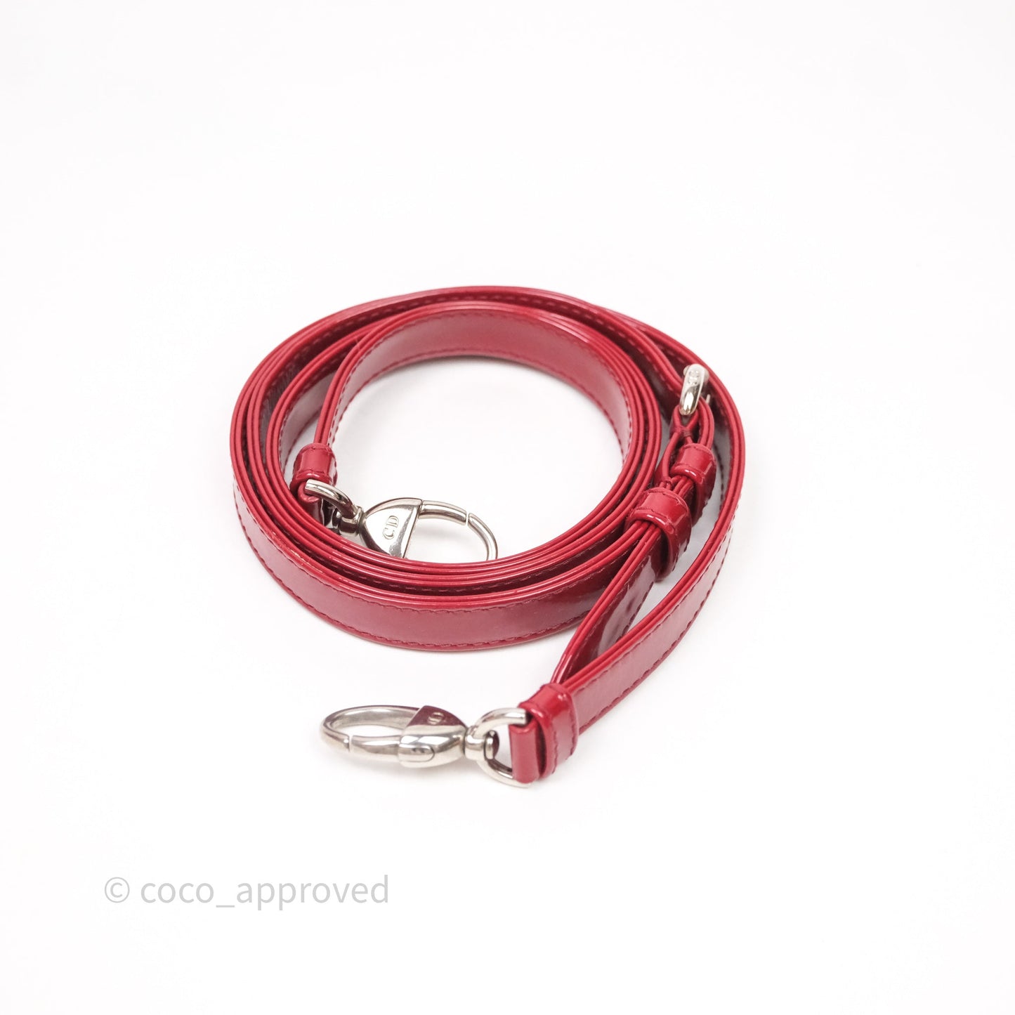 Christian Dior Mini Lady Dior Red Patent Cannage Silver Hardware