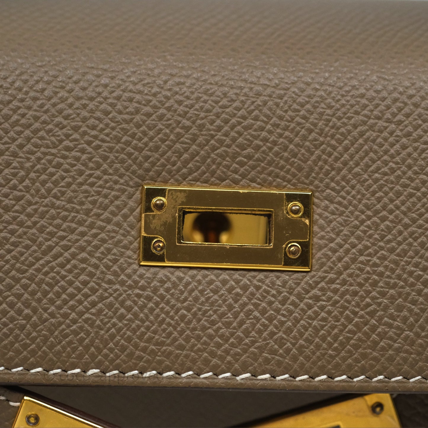 Hermès Kelly 25 Sellier Etoupe Epsom Gold Hardware