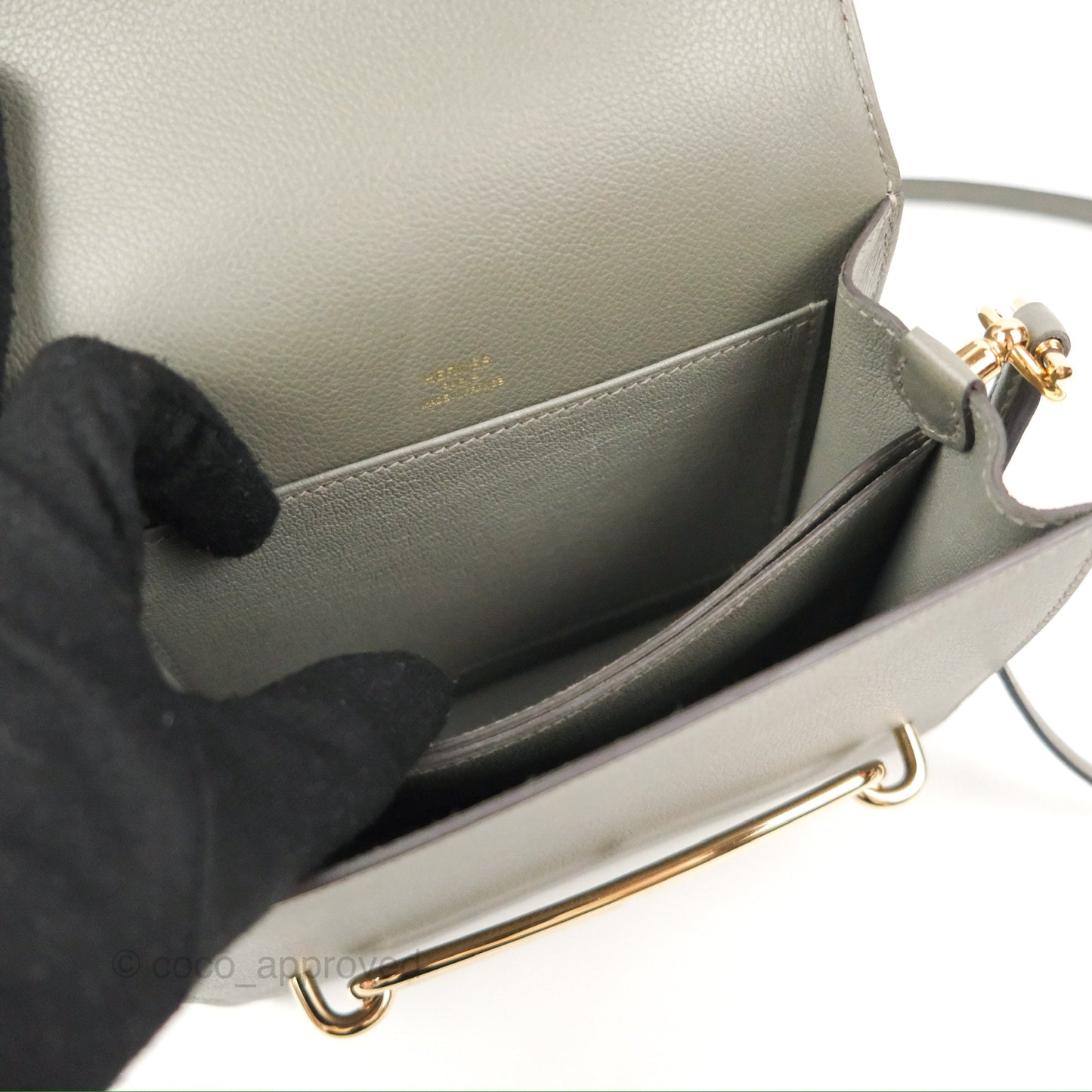 Hermès Roulis Mini 18 Gris Meyer 0L Evercolor Permabrass Hardware