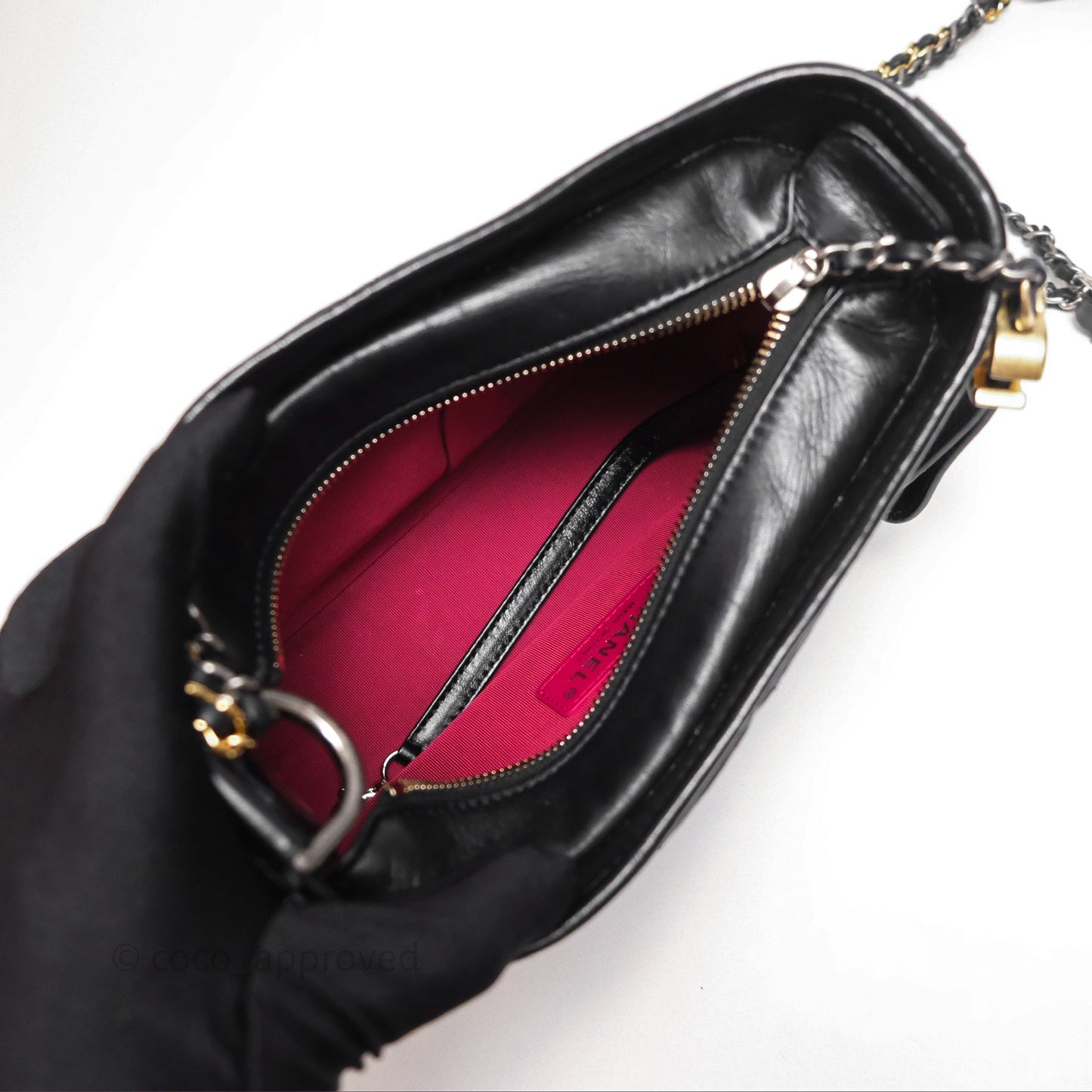Chanel Small Gabrielle Hobo Quilted Black Aged Calfskin
