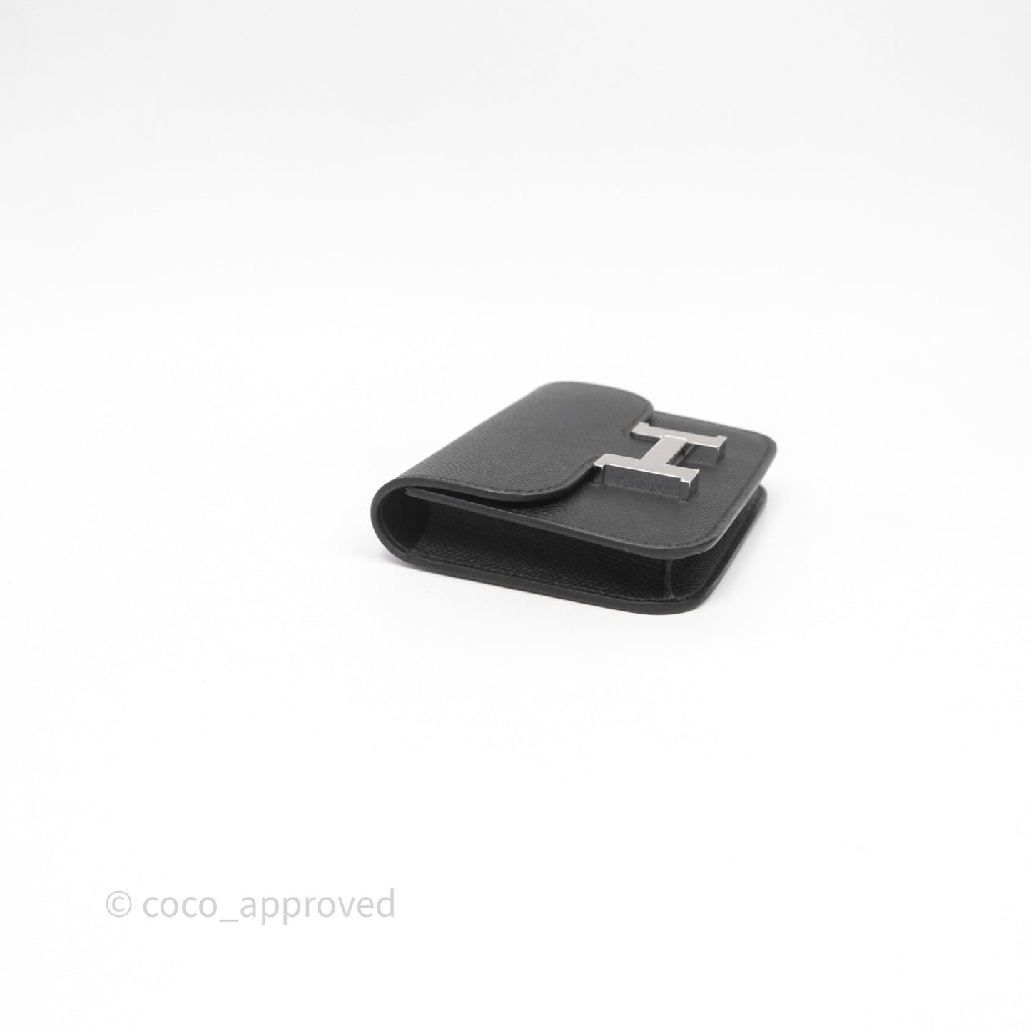 Hermès Constance Slim Wallet Noir 89 Epsom Palladium Hardware