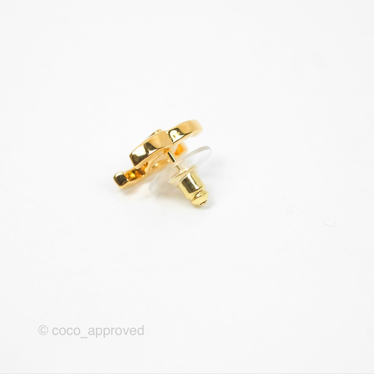 Chanel Crystal CC Earrings Gold Tone 23C