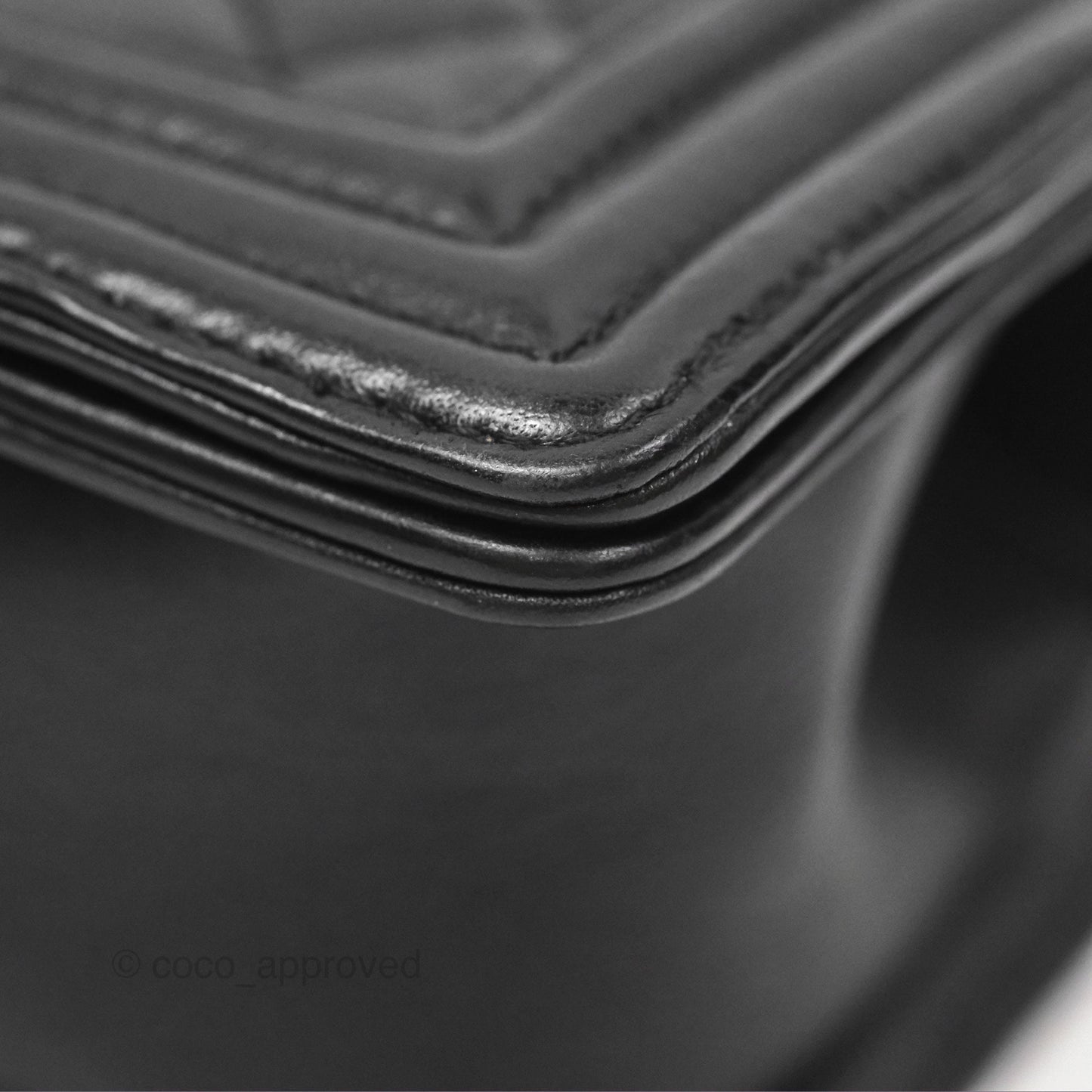 Chanel Small Boy Black Calfskin Ruthenium Hardware