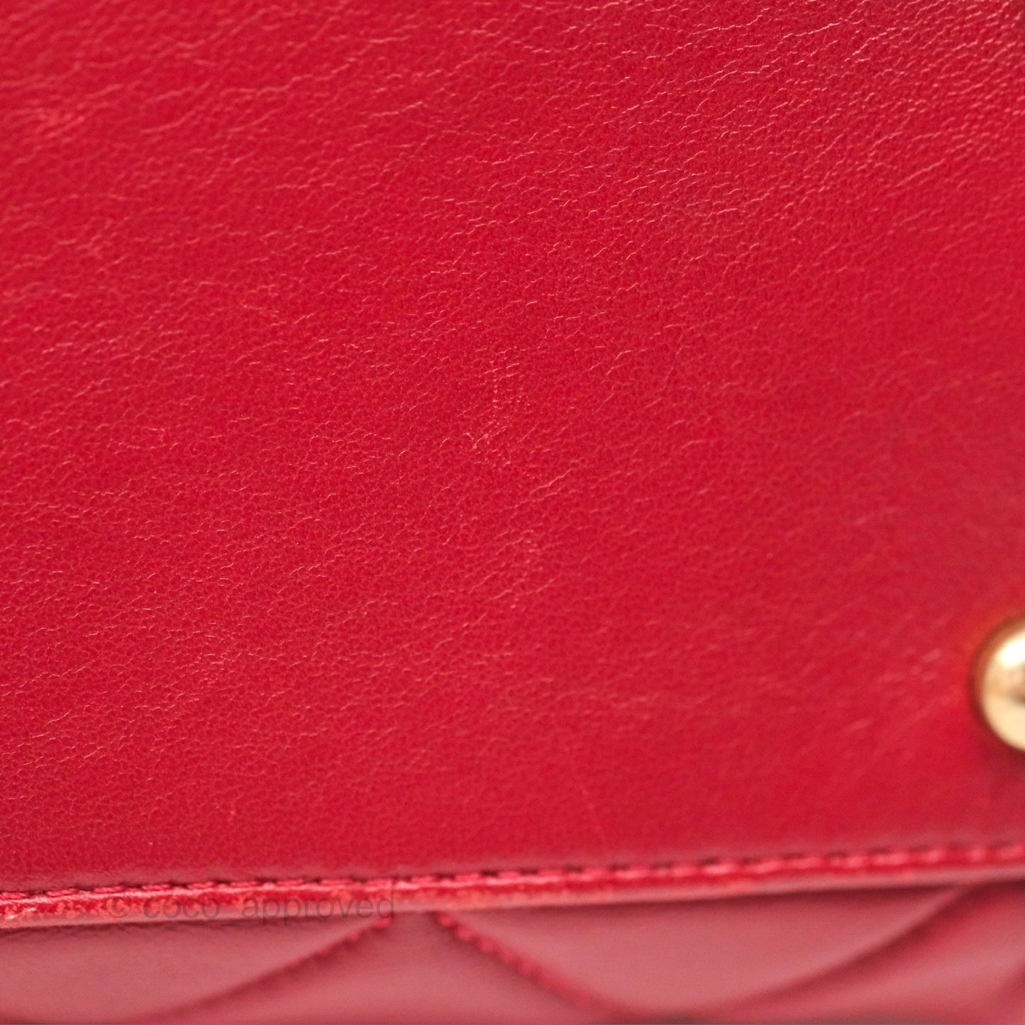 Chanel Tote Bag Red Lambskin Aged Gold Hardware