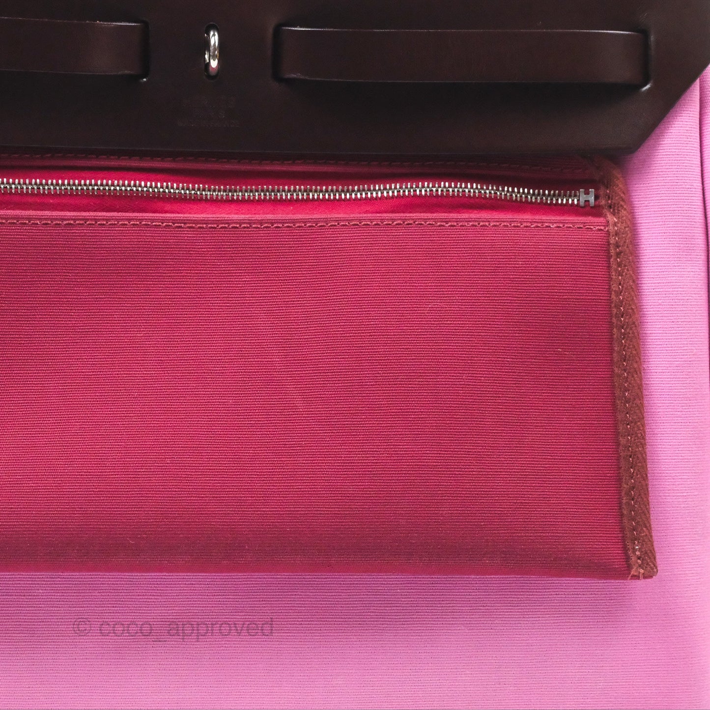 Hermès Herbag Zip 31 Retourne Rose Bubblegum L4/ Rubis B5 Canvas Palladium Hardware