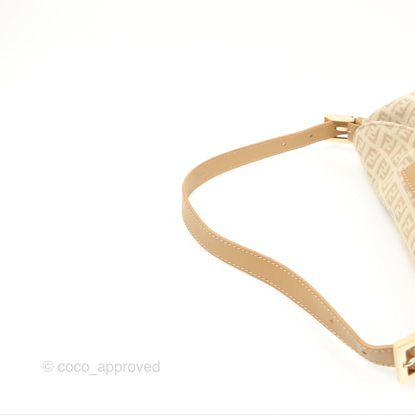 Fendi Vintage Baguette Shoulder Bag Beige Zucchino Canvas