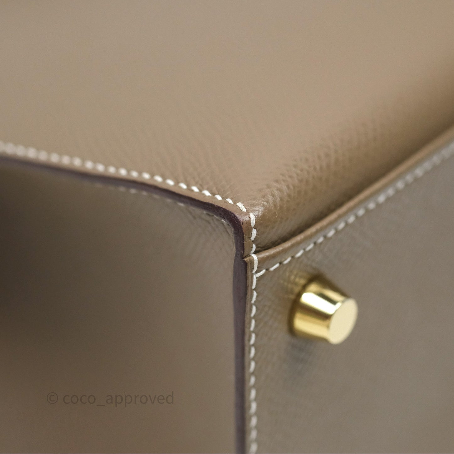 Hermès Kelly 25 Sellier Etoupe Epsom Gold Hardware