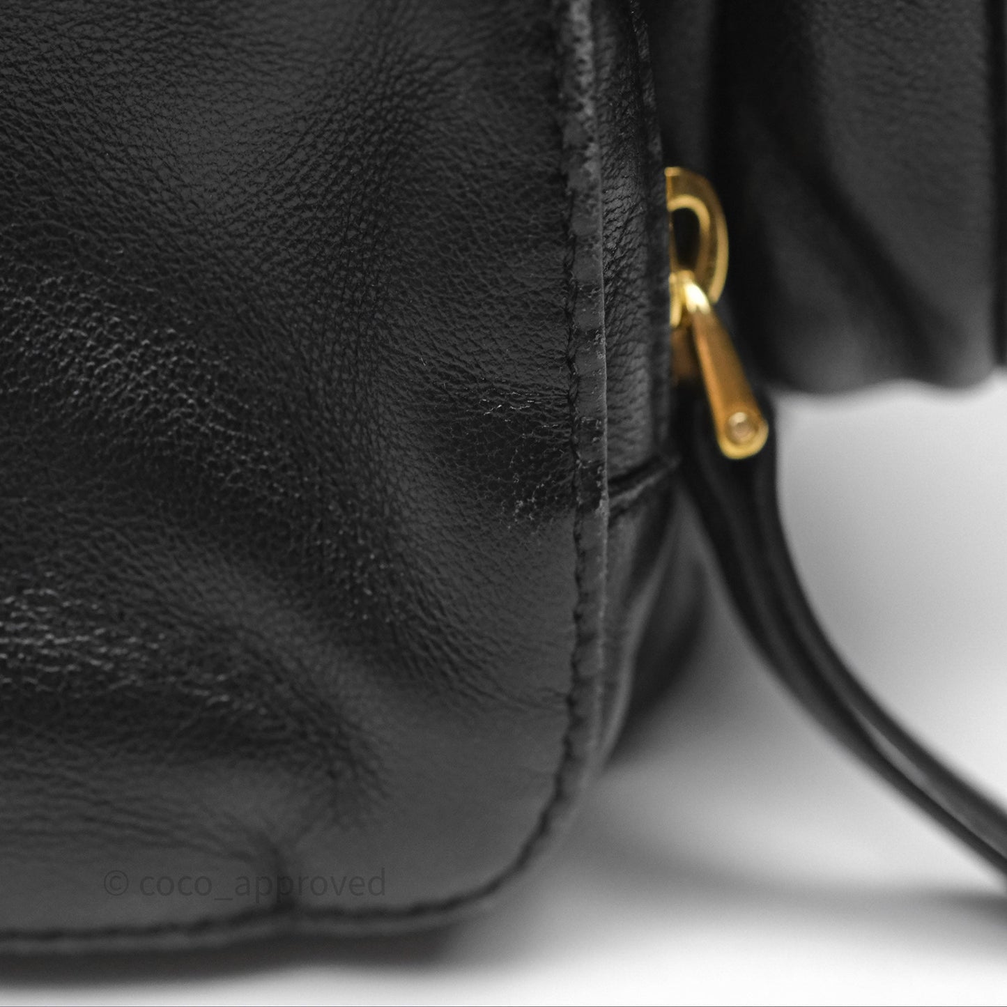 Miu Miu Nappa Leather Pocket Bag Black Lambskin Gold Hardware