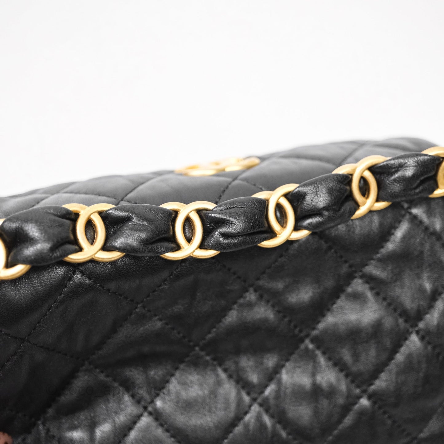 Chanel Small Hobo Bag Crumpled Black Lambskin Aged Gold Hardware