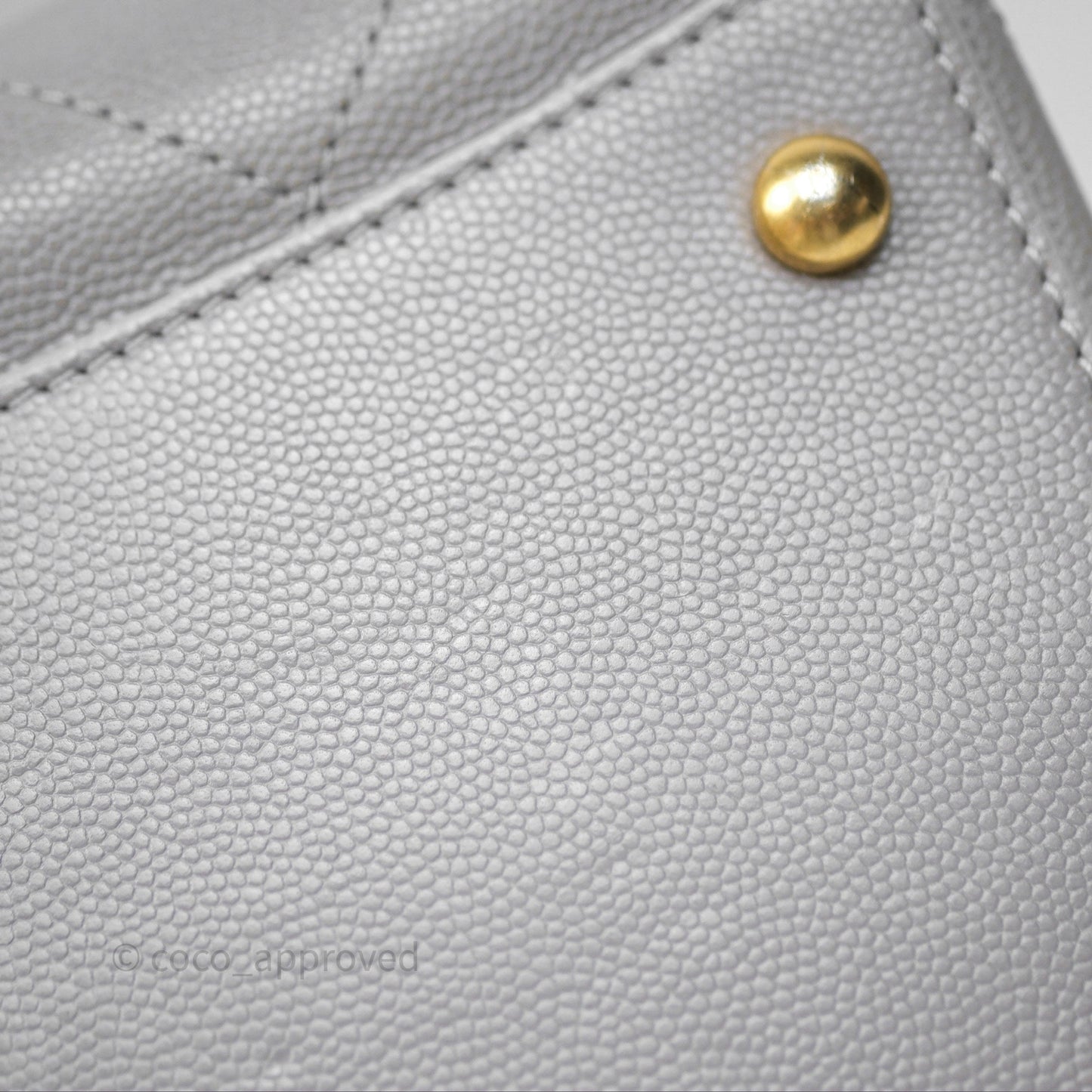Chanel Drawstring Bucket Bag Grey Grained Calfskin Aged Gold Hardware