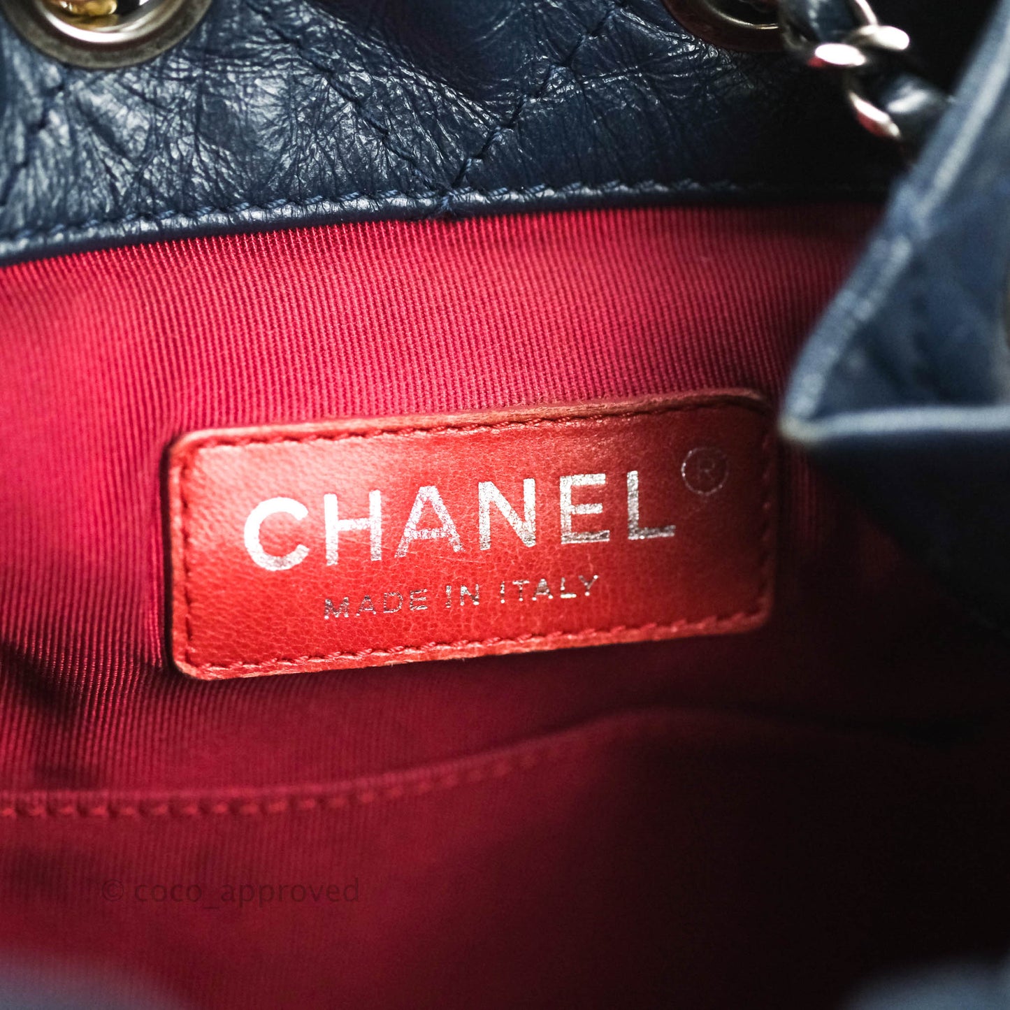 Chanel Gabrielle Backpack Black Aged Calfskin Small Navy Black