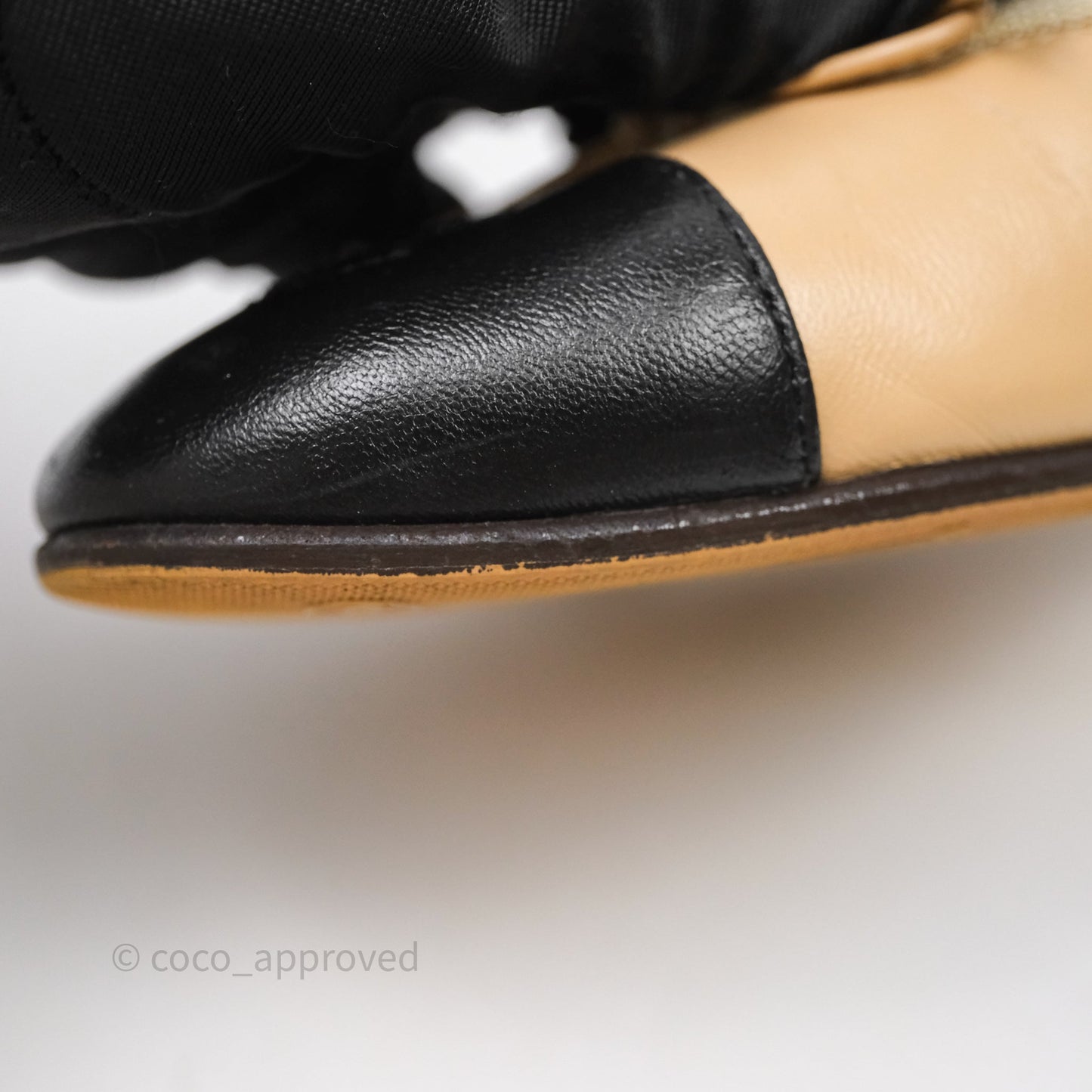 Chanel Ballerina Flats Black Beige Size 36