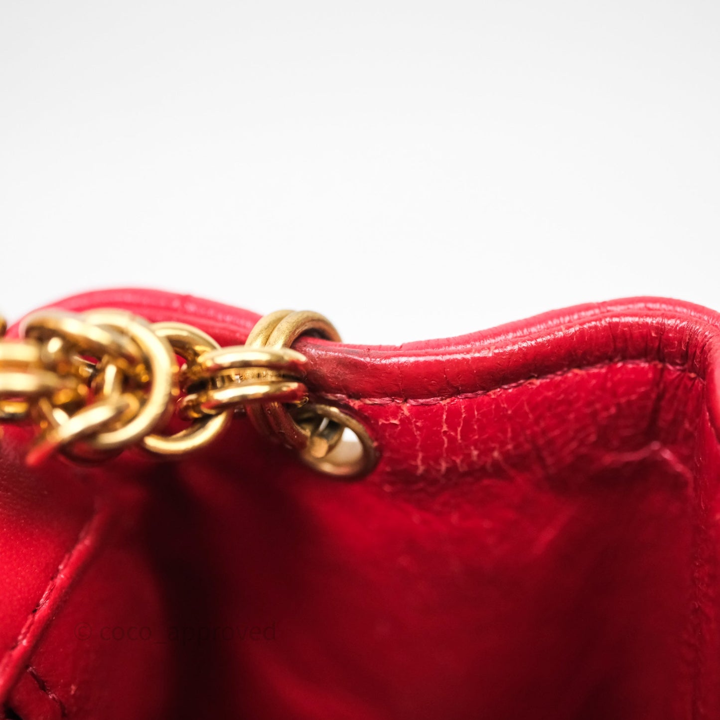 Chanel Vintage Quilted Flap Bag Red Lambskin Gold Hardware