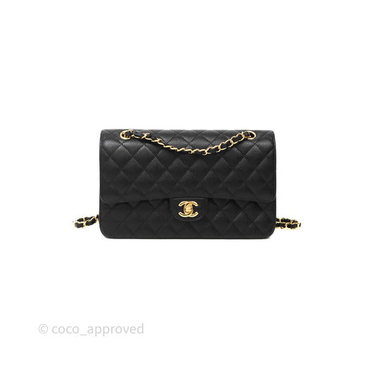 Chanel Classic Medium Flap Quilted Black Caviar Gold Hardware