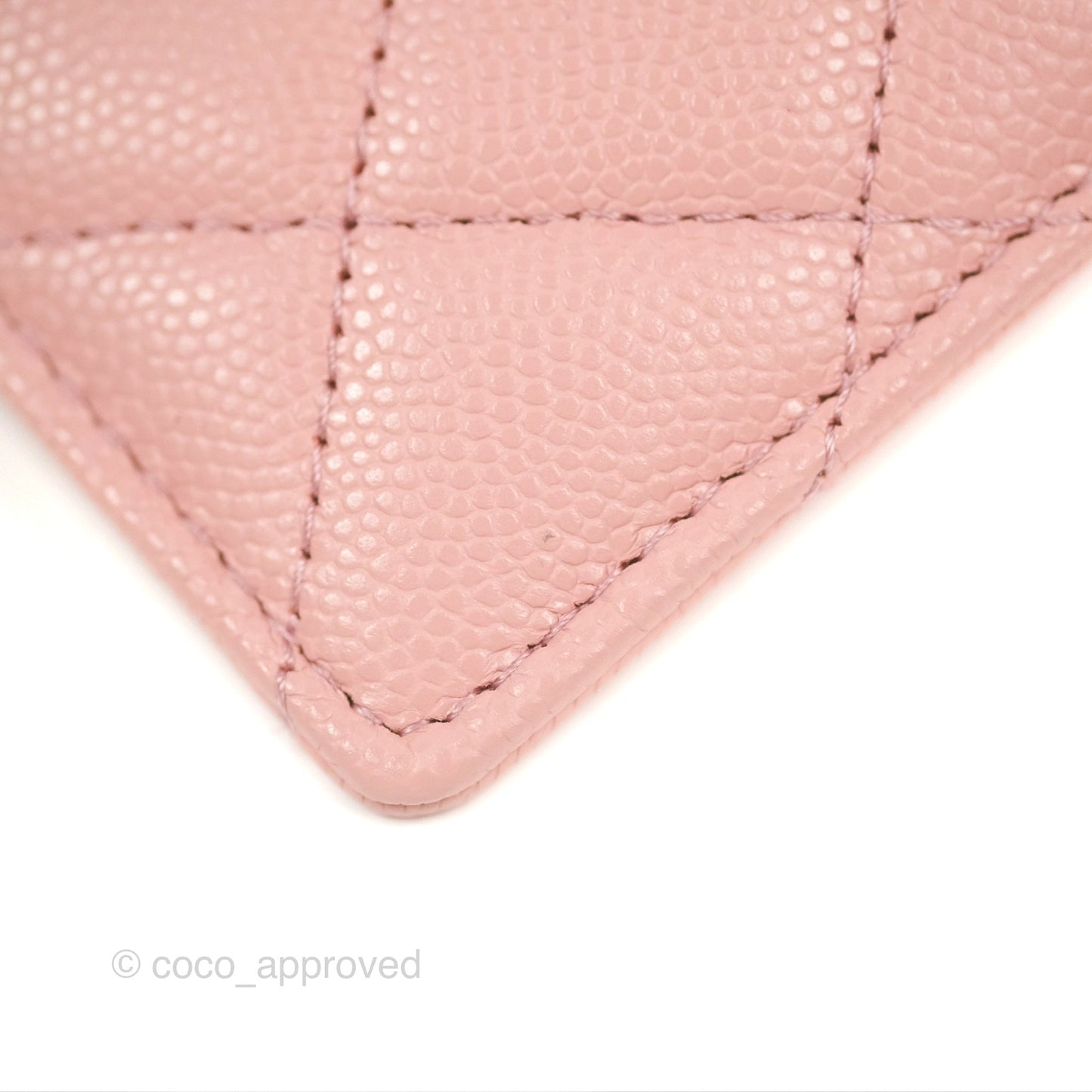 Chanel CC Resin Stone Card Holder Pink Caviar 23K