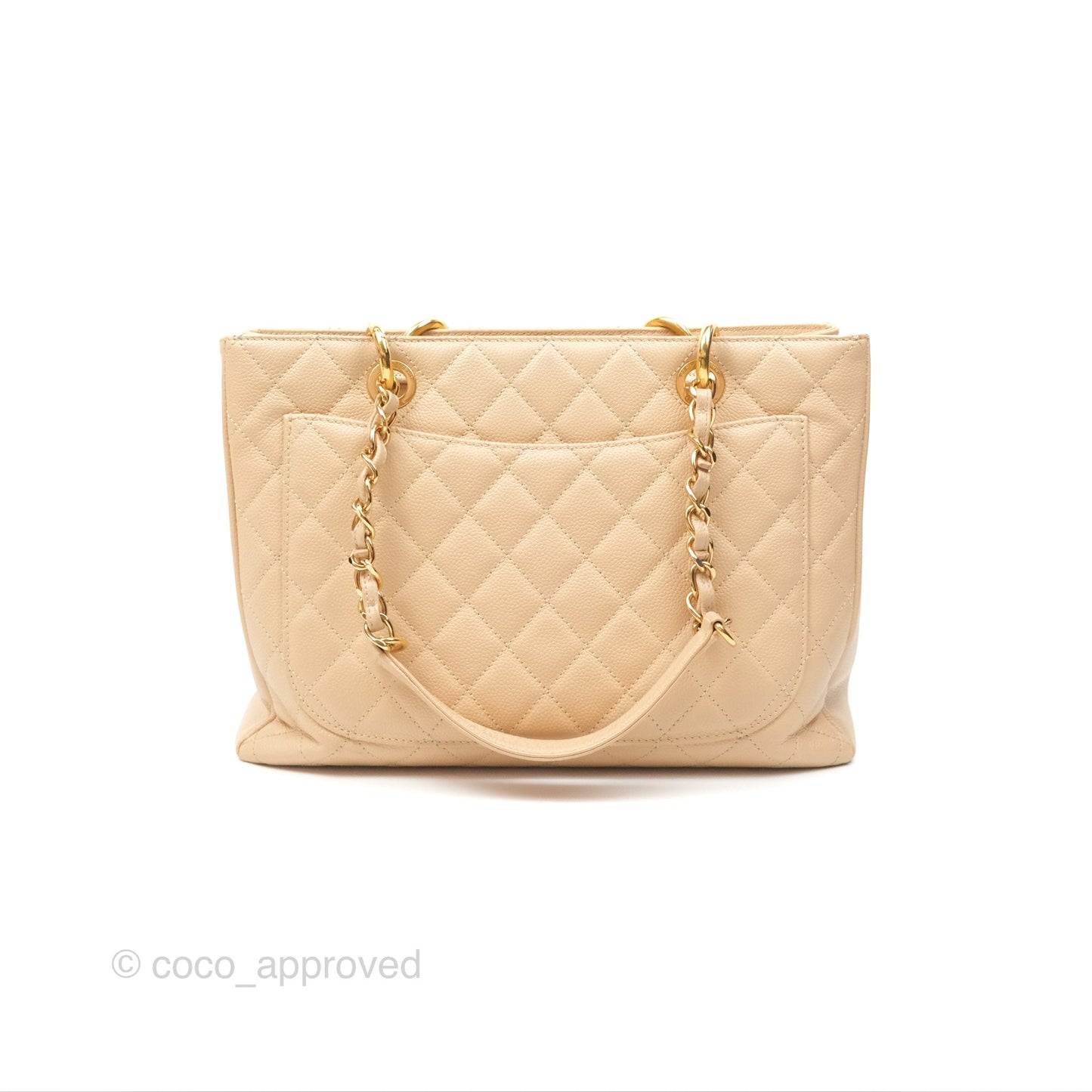 Chanel GST Beige Caviar Gold Hardware