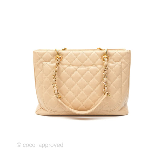 Chanel GST Beige Caviar Gold Hardware