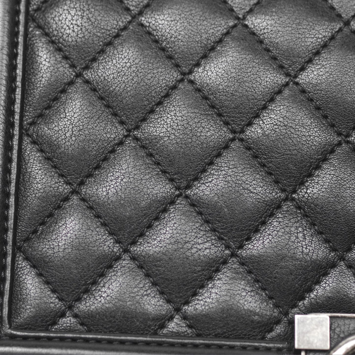 Chanel Medium Boy Quilted Black Calfskin Ruthenium Hardware