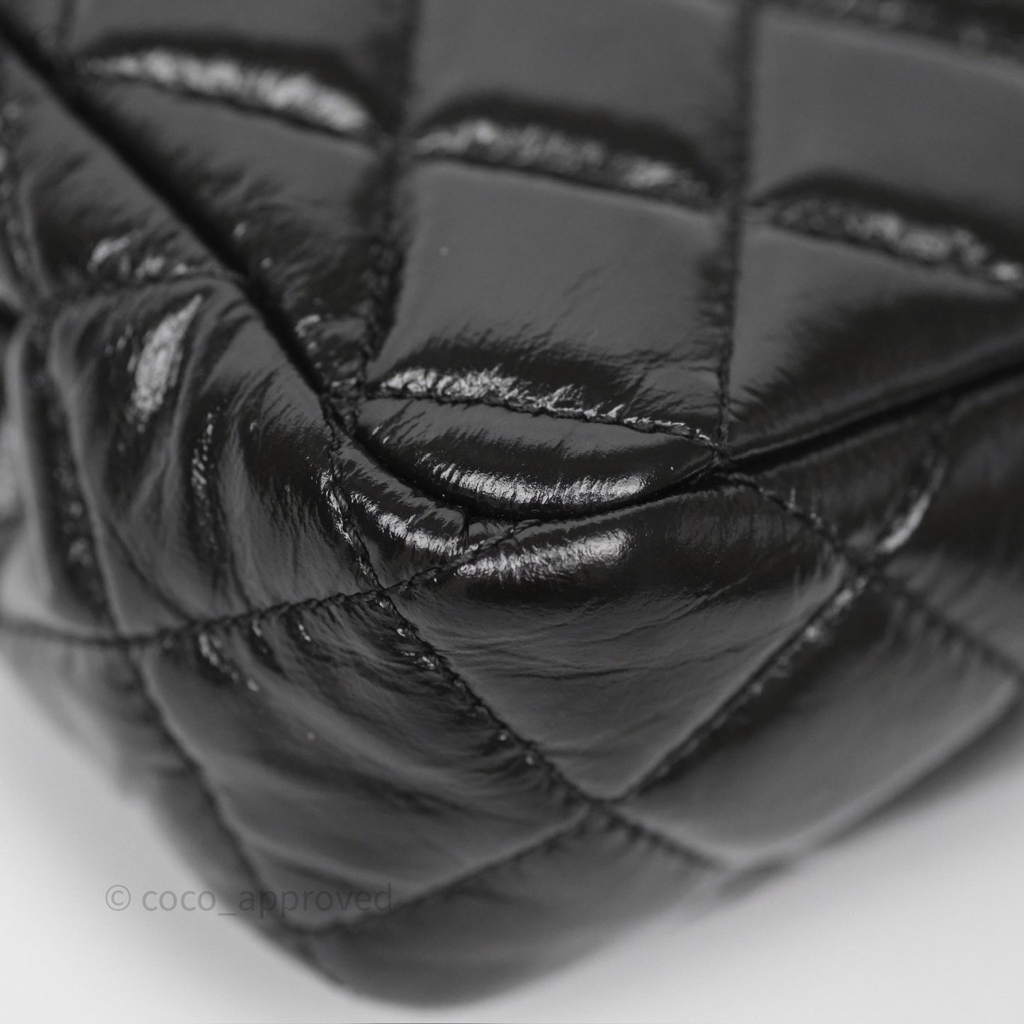 Chanel Small Hobo Black Shiny Crumpled Calfskin Aged Gold Hardware 23C
