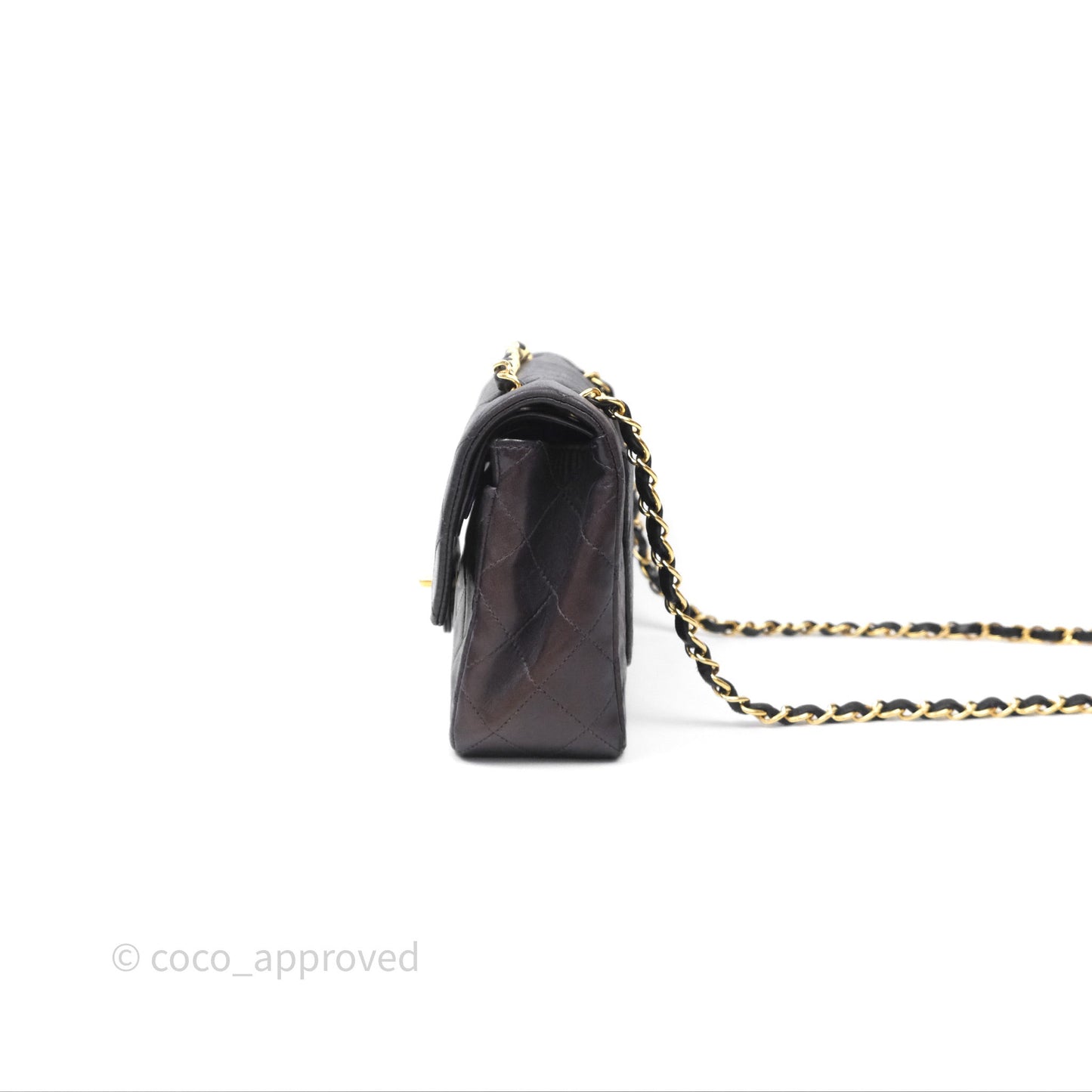 Chanel Vintage Lambskin Small Double Flap Bag Black Gold Hardware