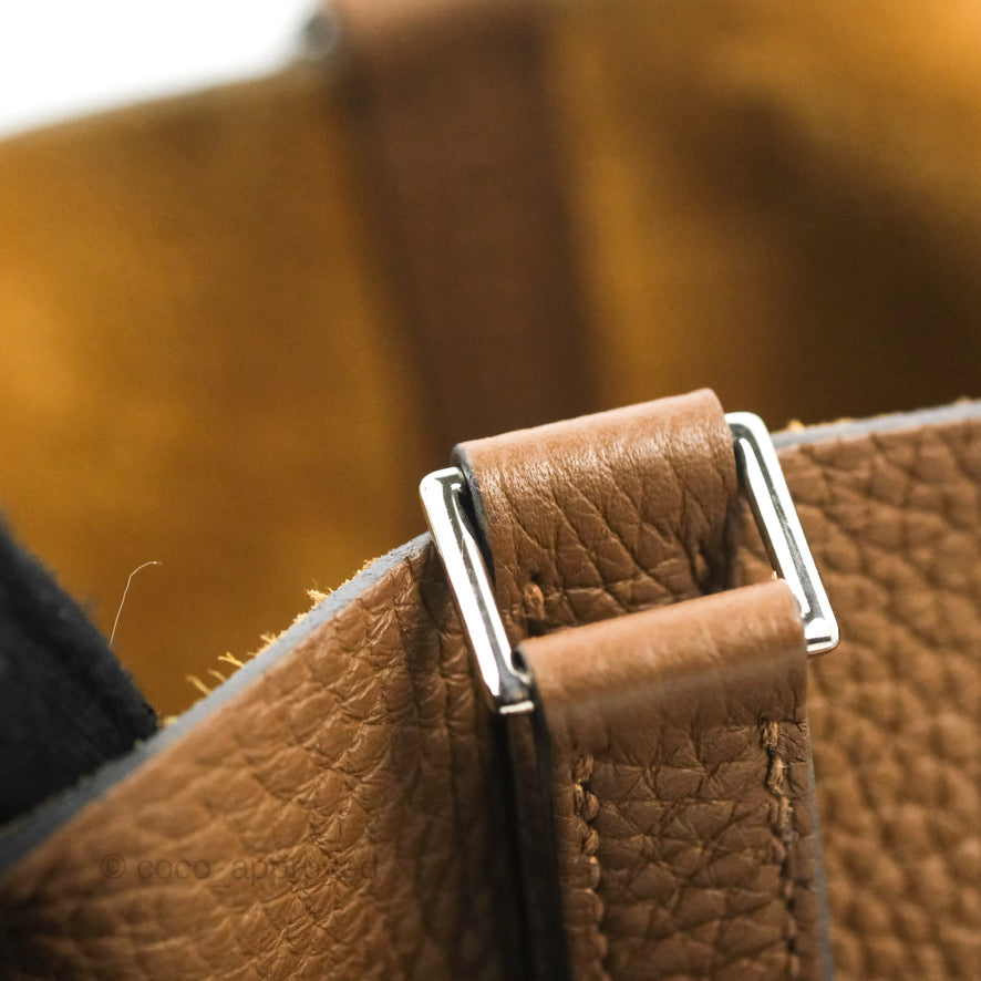 Hermès Picotin Lock 18 PM Eclat Alezan 3G/Biscuit 48 Clemence Silver Hardware