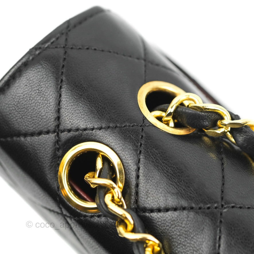 Chanel Vintage Round Flap Bag Quilted Lambskin Gold Hardware