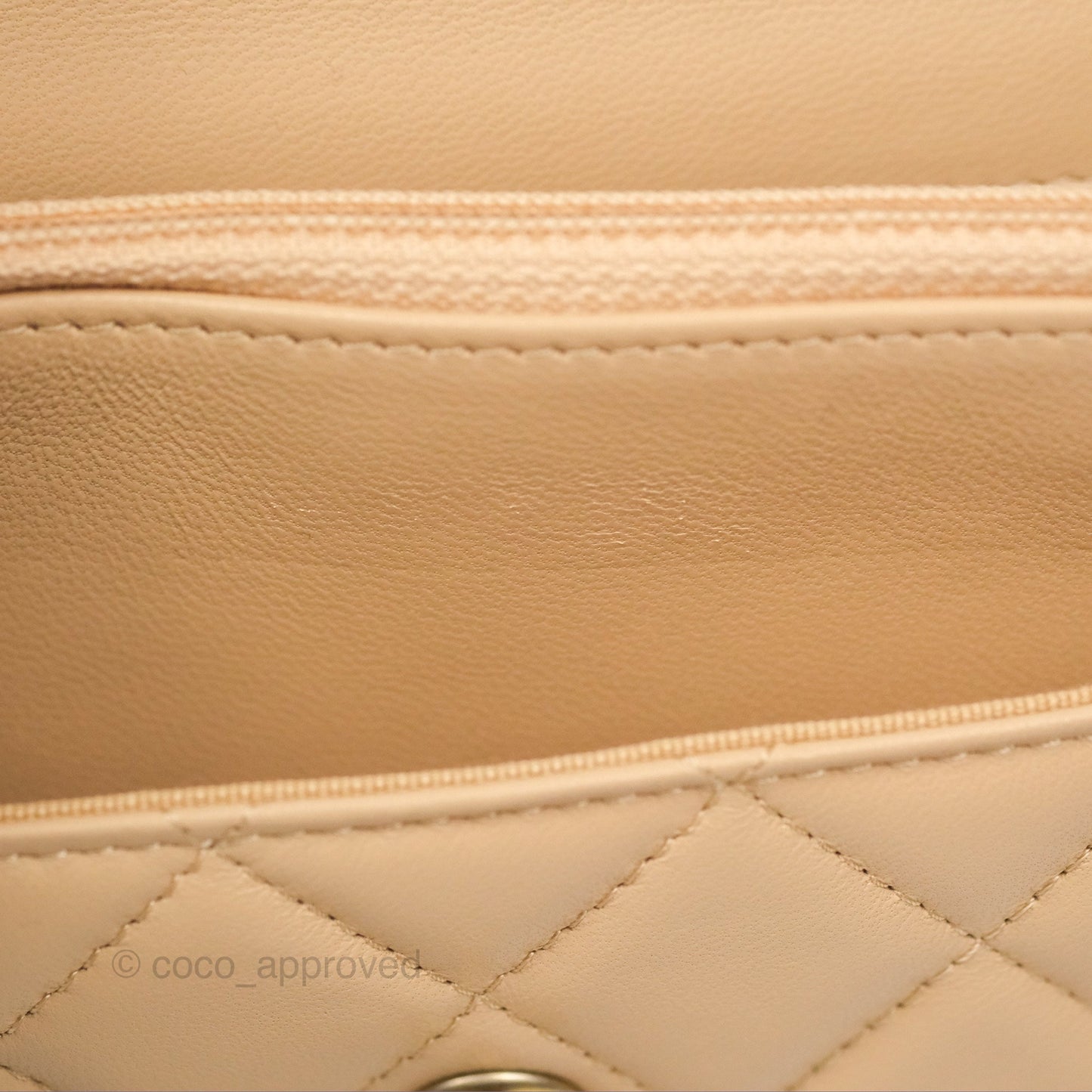 Chanel Quilted Pearl Crush Wallet on Chain WOC Beige Lambskin Aged Gold Hardware