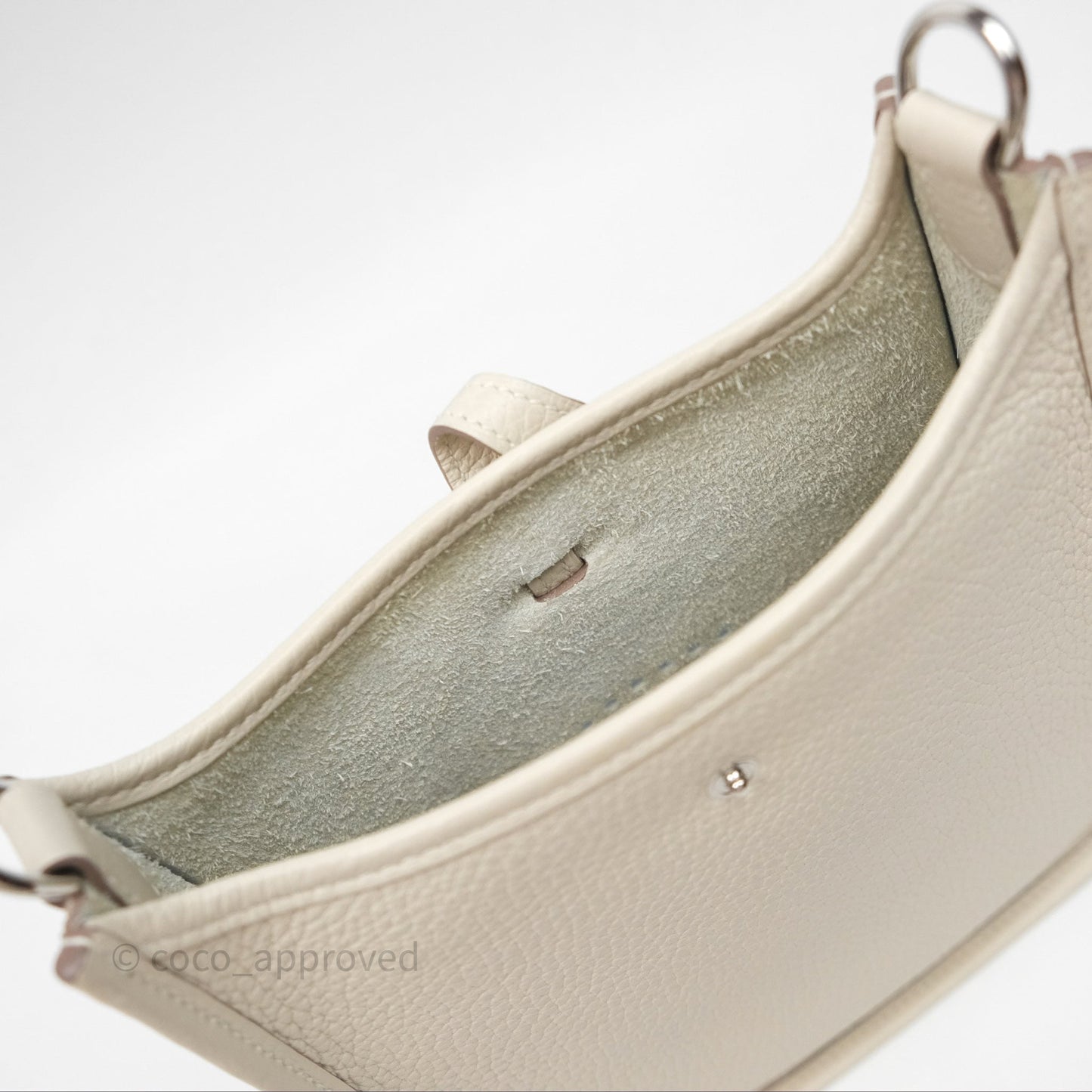 Hermès Mini Evelyne Craie 10 Clemence Palladium Hardware