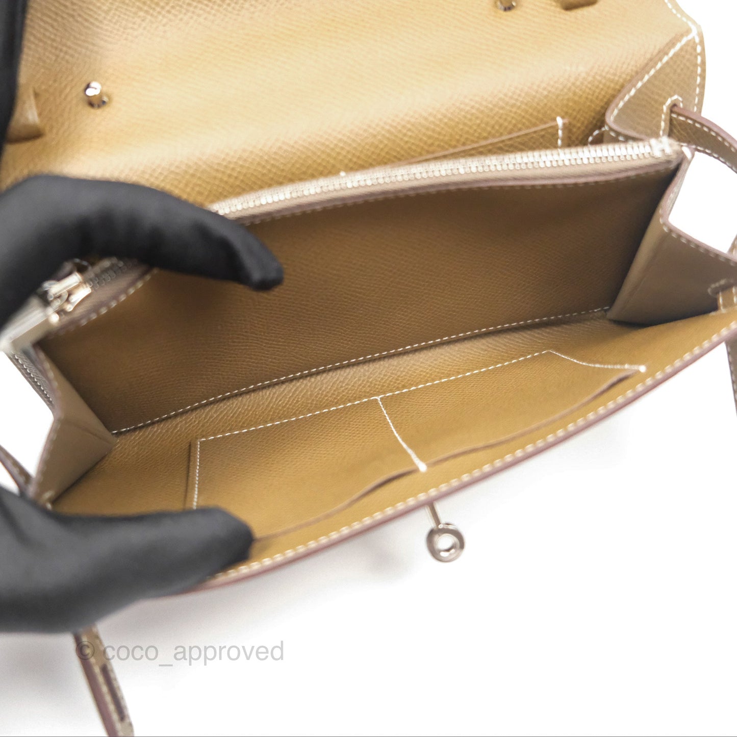 Hermès Kelly To Go Wallet Etoupe 18 Epsom Palladium Hardware