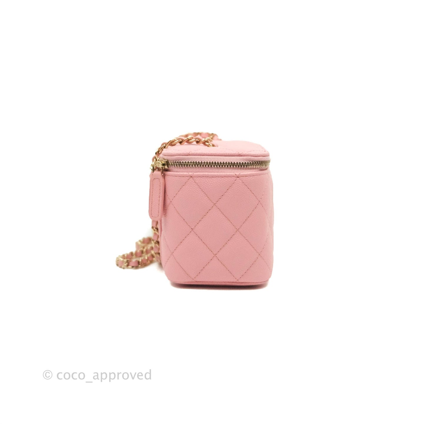 Chanel Classic Vanity with Chain Pink Caviar Gold Hardware