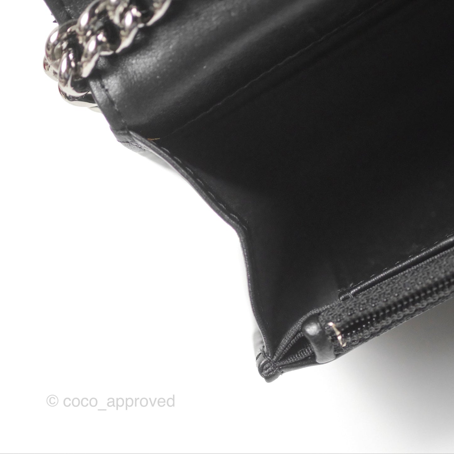 Chanel Quilted Boy Wallet on Chain WOC Black Aged Calfskin Gun Metal