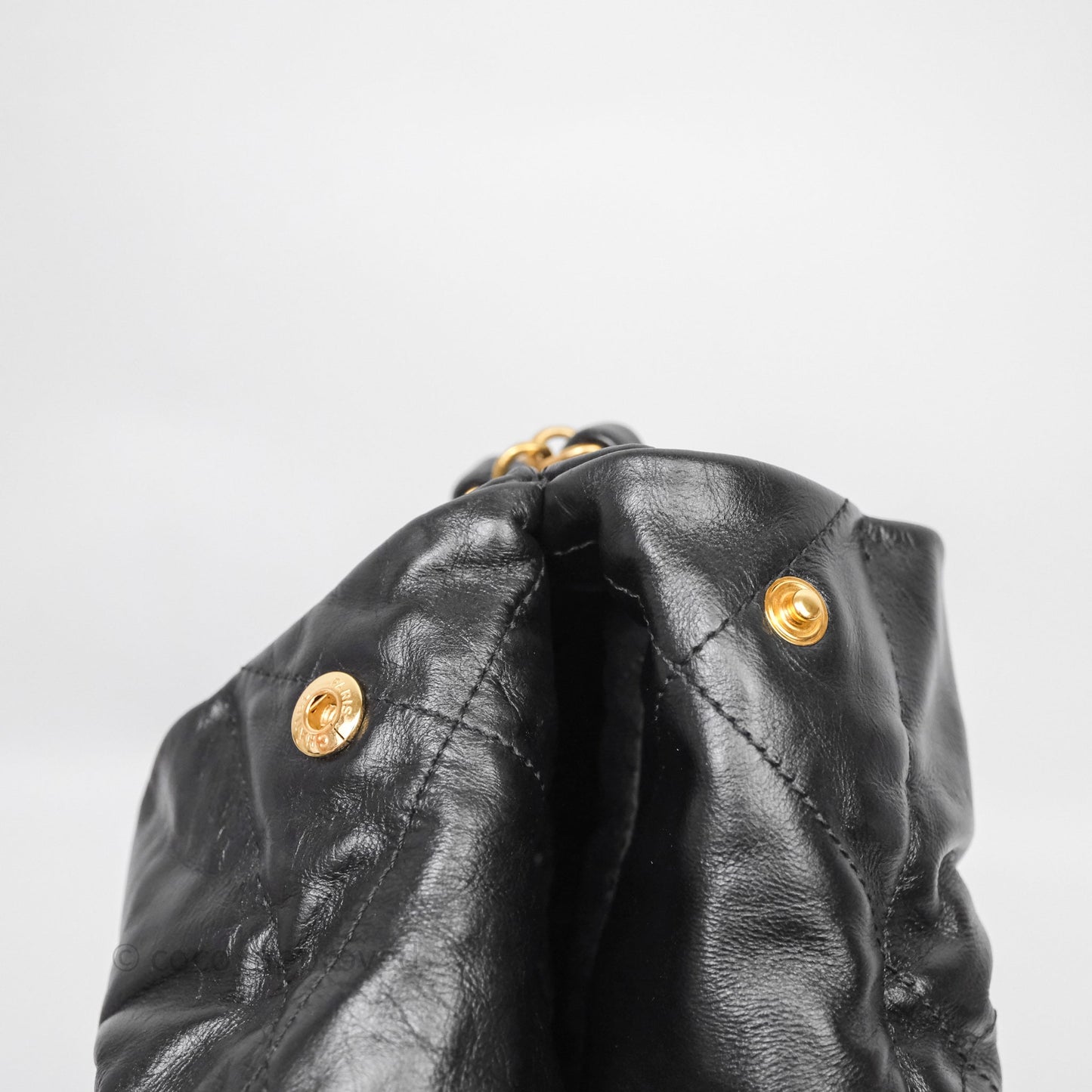 Chanel 22 Small Black Calfskin Aged Gold Hardware