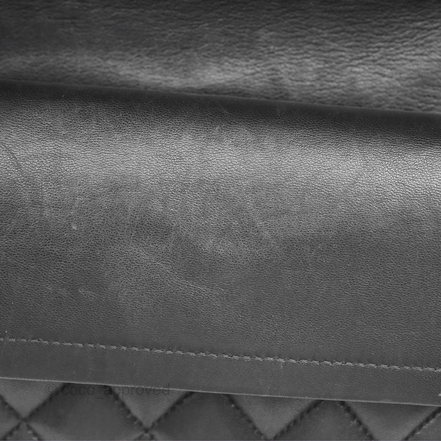 Chanel Classic M/L Medium Flap Quilted Black Lambskin Silver Hardware
