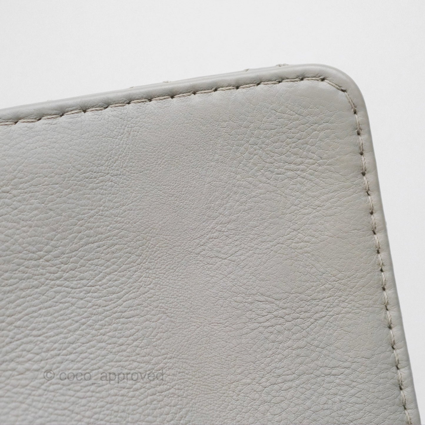 Chanel Medium Boy Reverso Flap Light Grey Calfskin Ruthenium Hardware