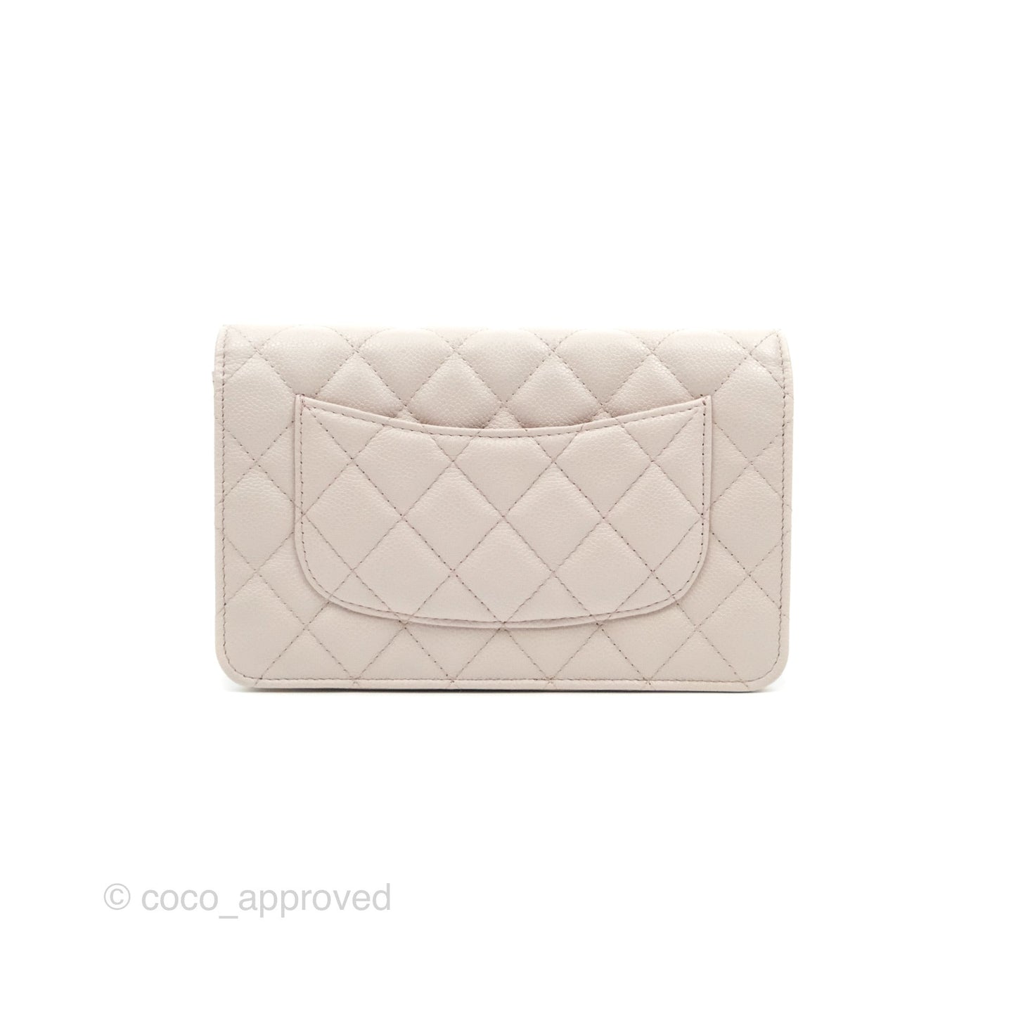 Chanel Quilted WOC Lilac Caviar CC Coco Chain Gold Hardware
