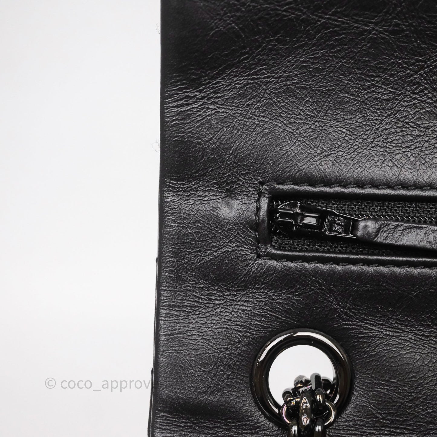 Chanel Reissue 225 Chevron Aged Calfskin So Black