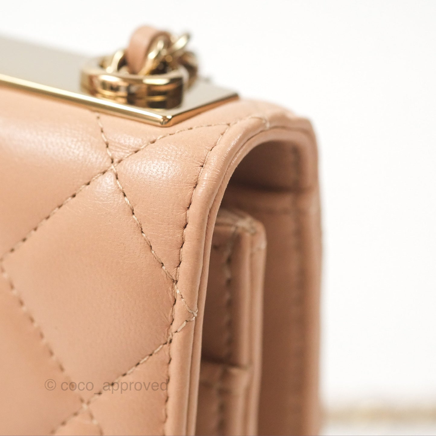 Chanel Trendy CC WOC Quilted Beige Lambskin Gold Hardware