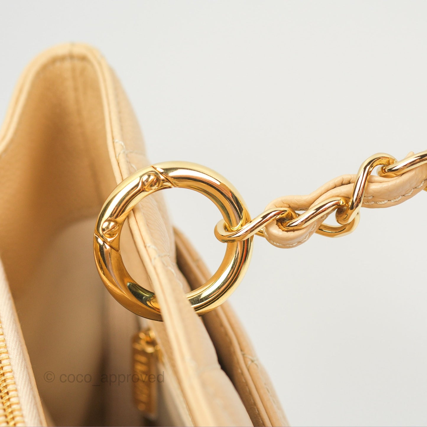 Chanel GST Beige Caviar Gold Hardware