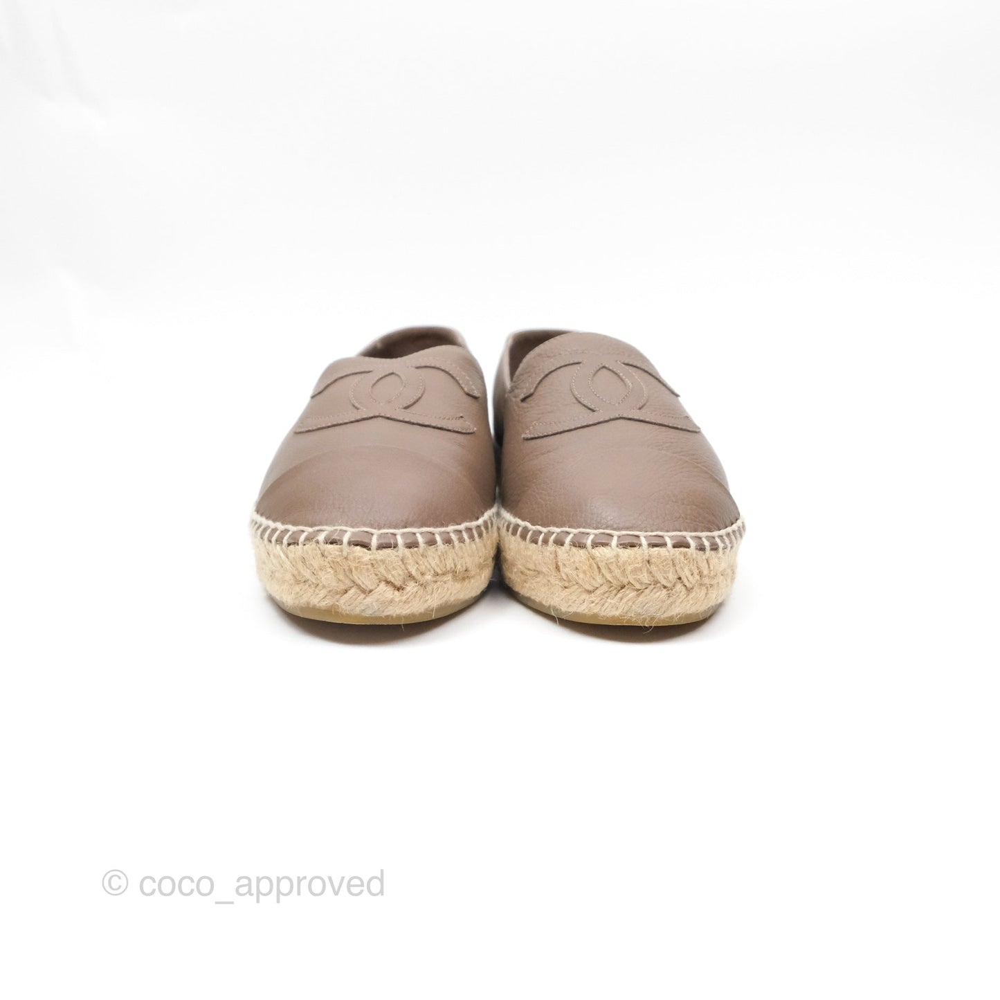 Chanel Espadrille Brown Leather Size 40