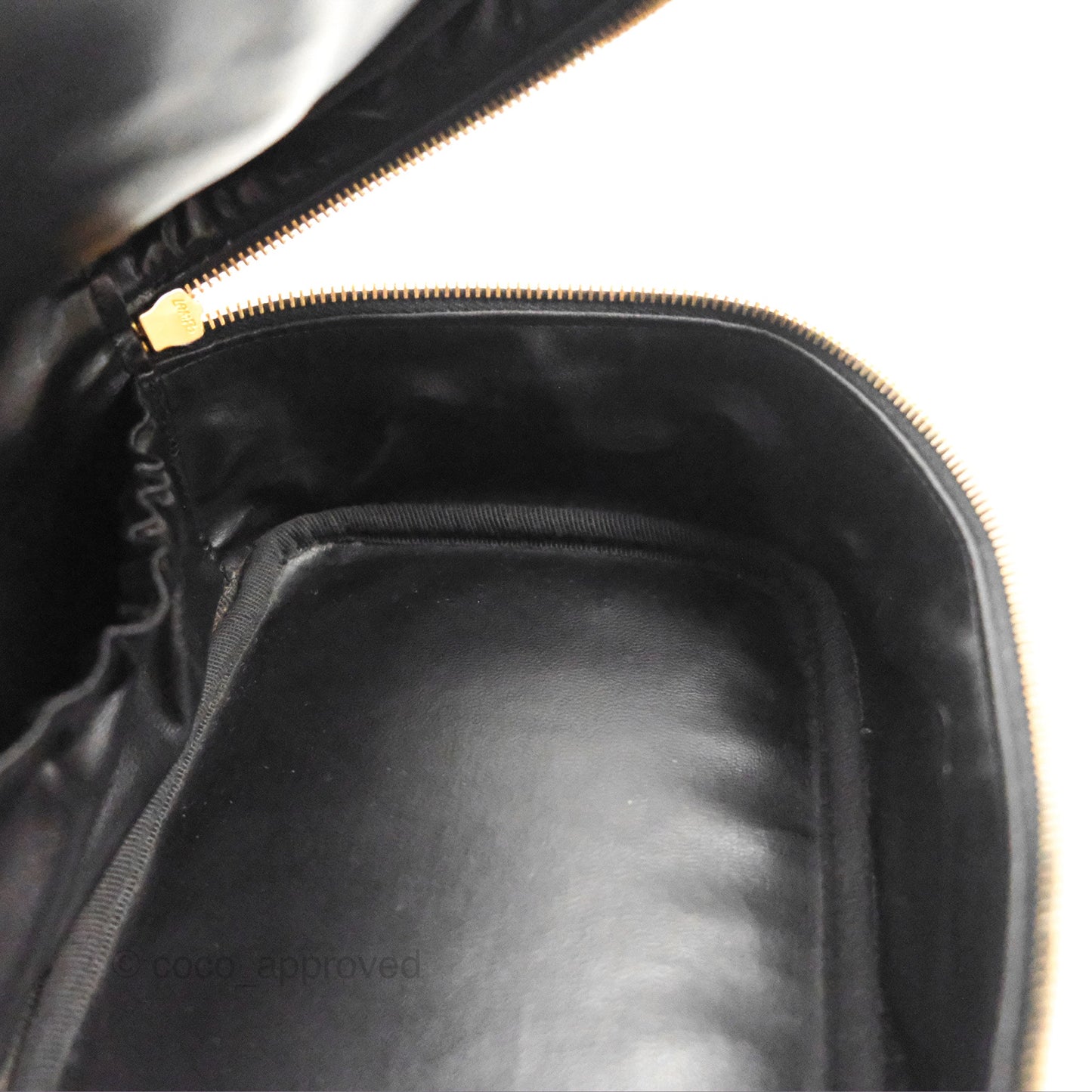 Chanel Vintage Vanity Case Black Caviar Gold Hardware