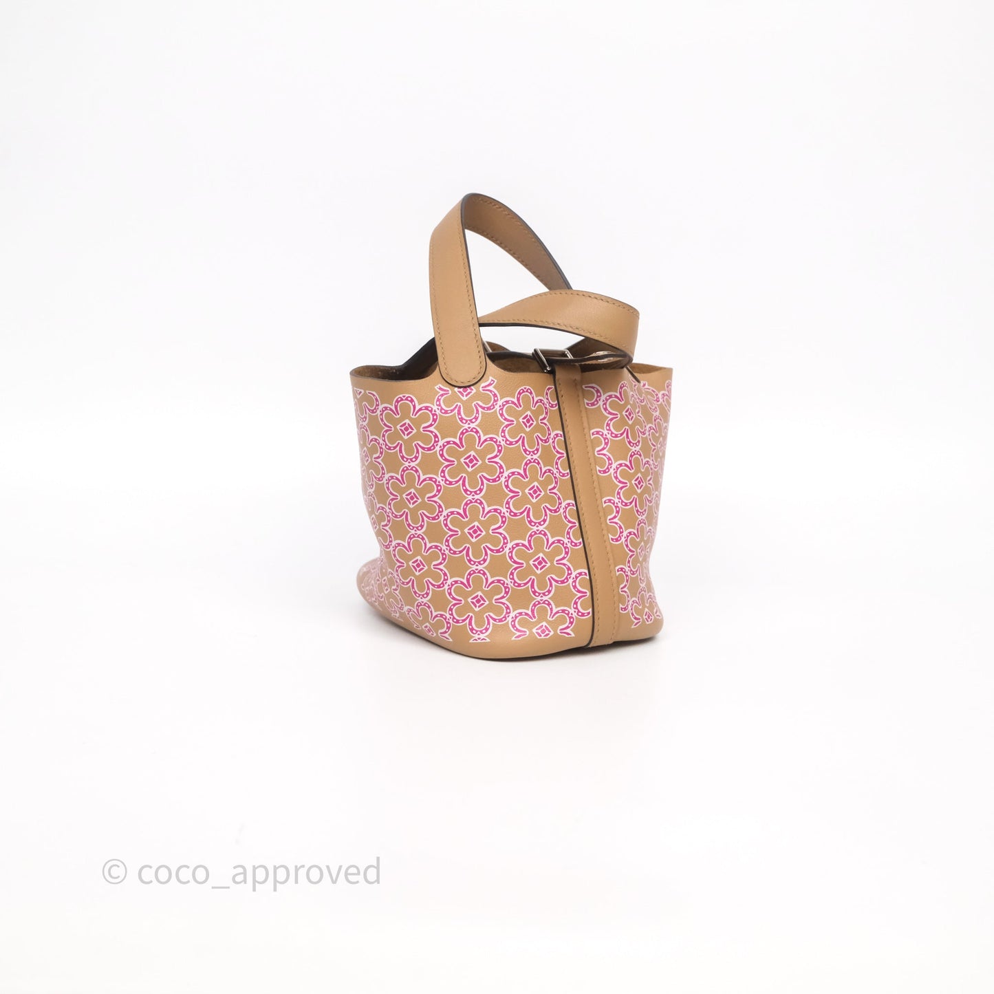 Hermès Micro Picotin 14 Lucky Daisy Chai 0M/Rose 5T Swift Palladium Hardware