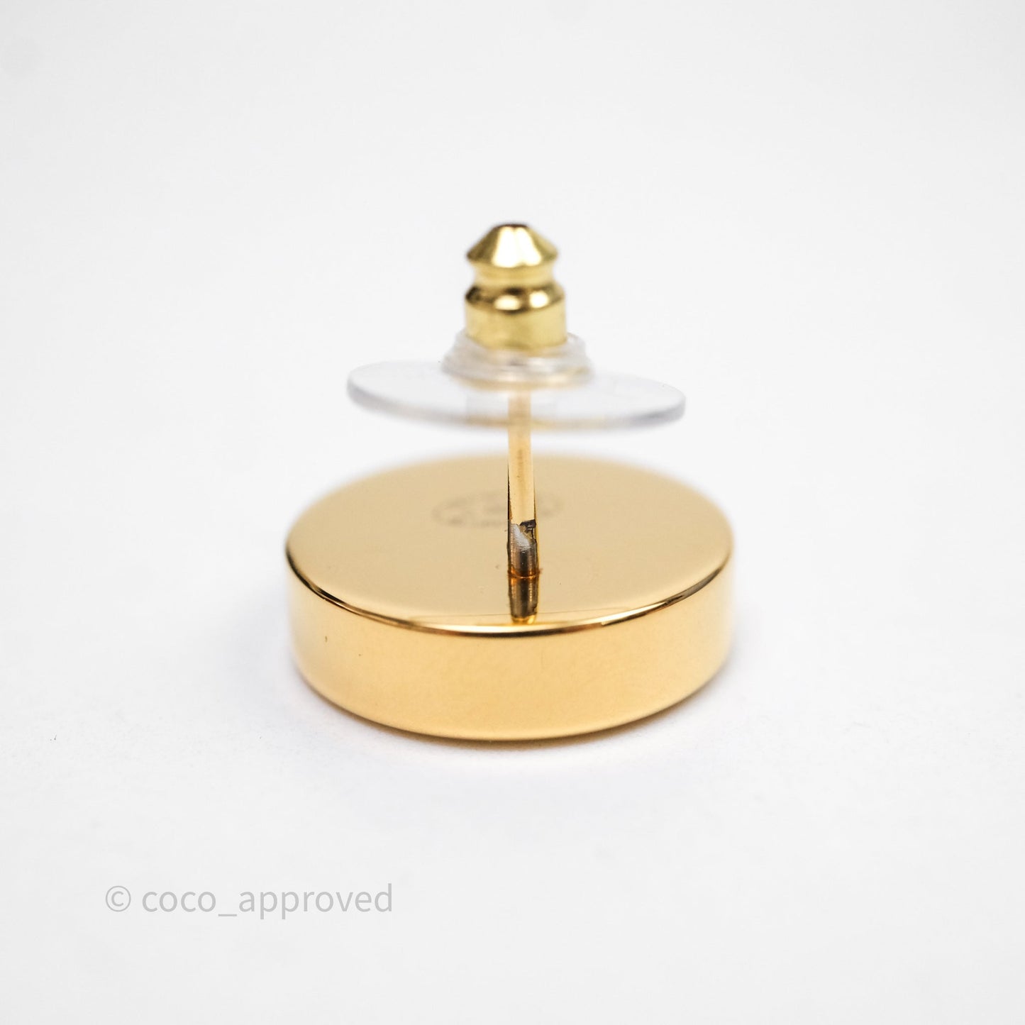 Chanel CC Round Earrings Gold Tone 21S