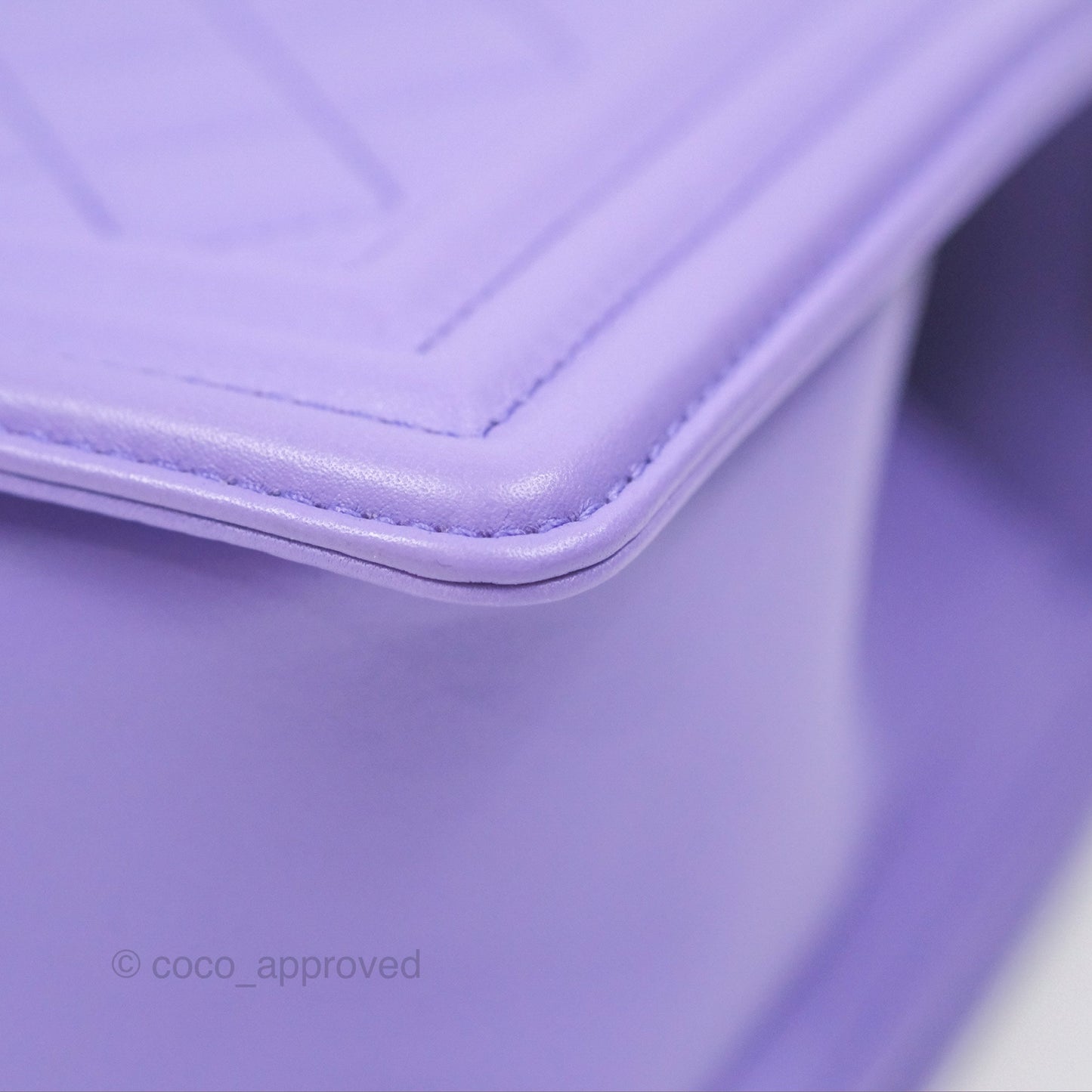 Chanel Quilted Medium Boy Purple Calfskin Silver Hardware