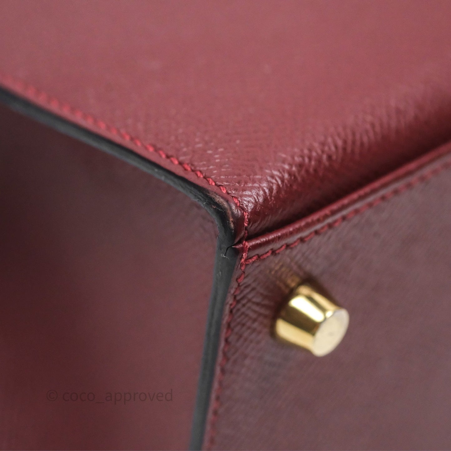 Hermès Sellier Kelly 25 Rouge H Epsom Gold Hardware
