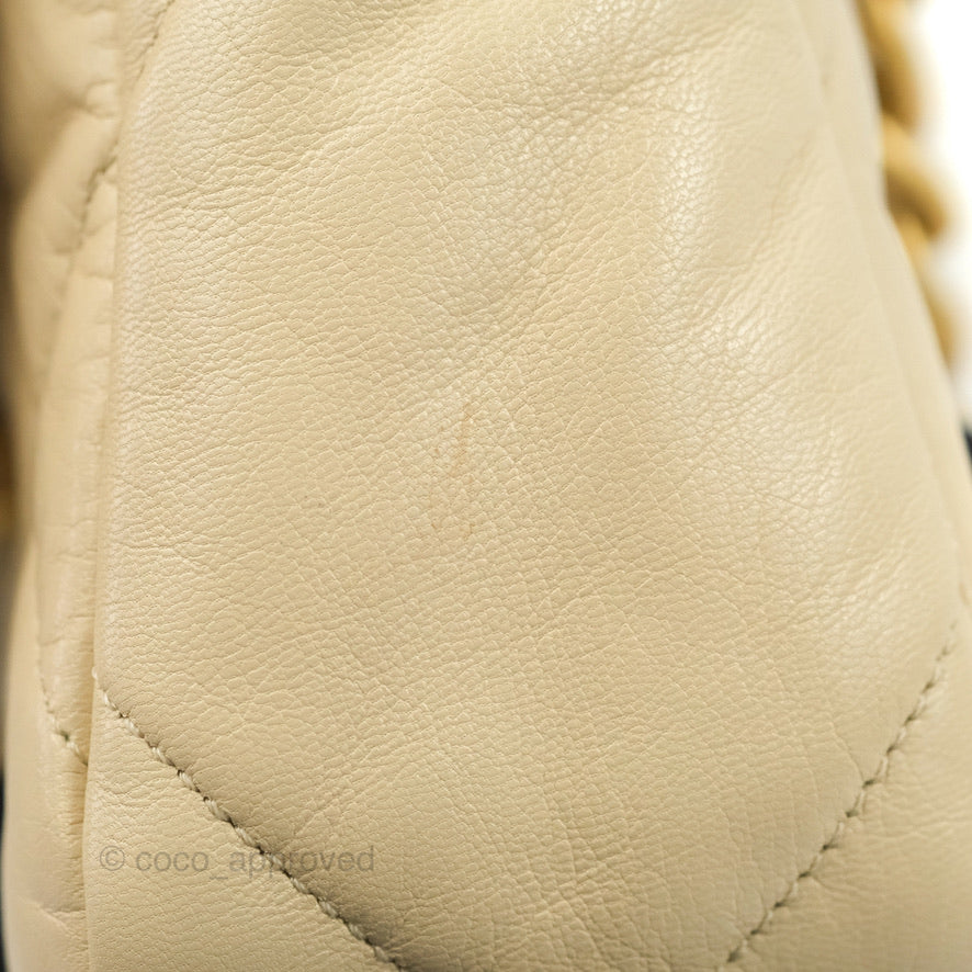 Chanel 19 Small Beige Goatskin Mixed Hardware