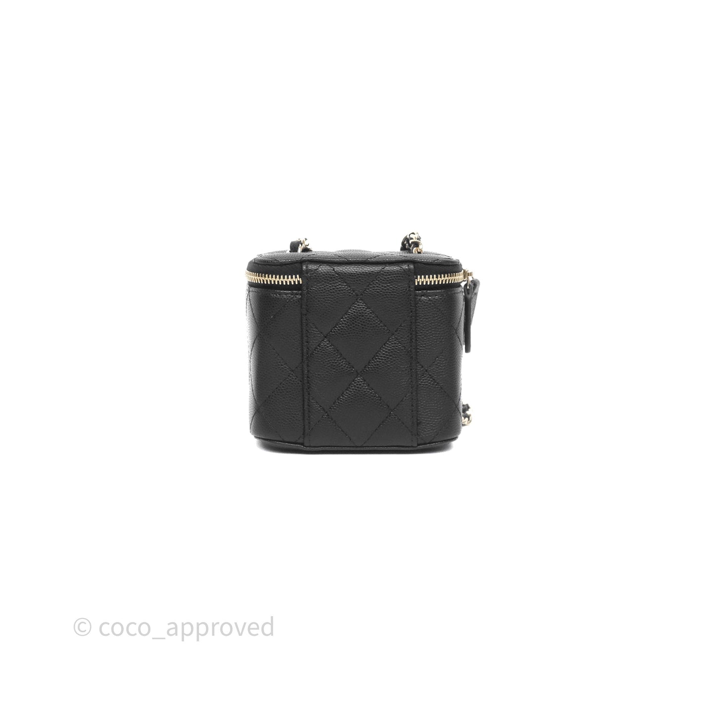 Chanel Mini Vanity With Chain Black Caviar Gold Hardware